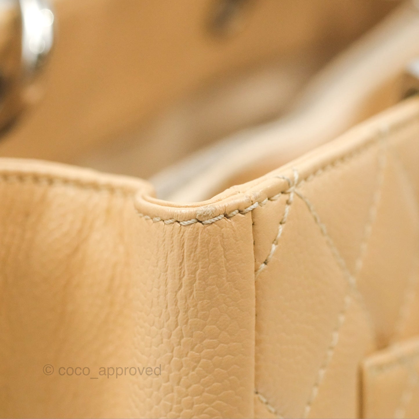Chanel GST Beige Caviar Silver Hardware