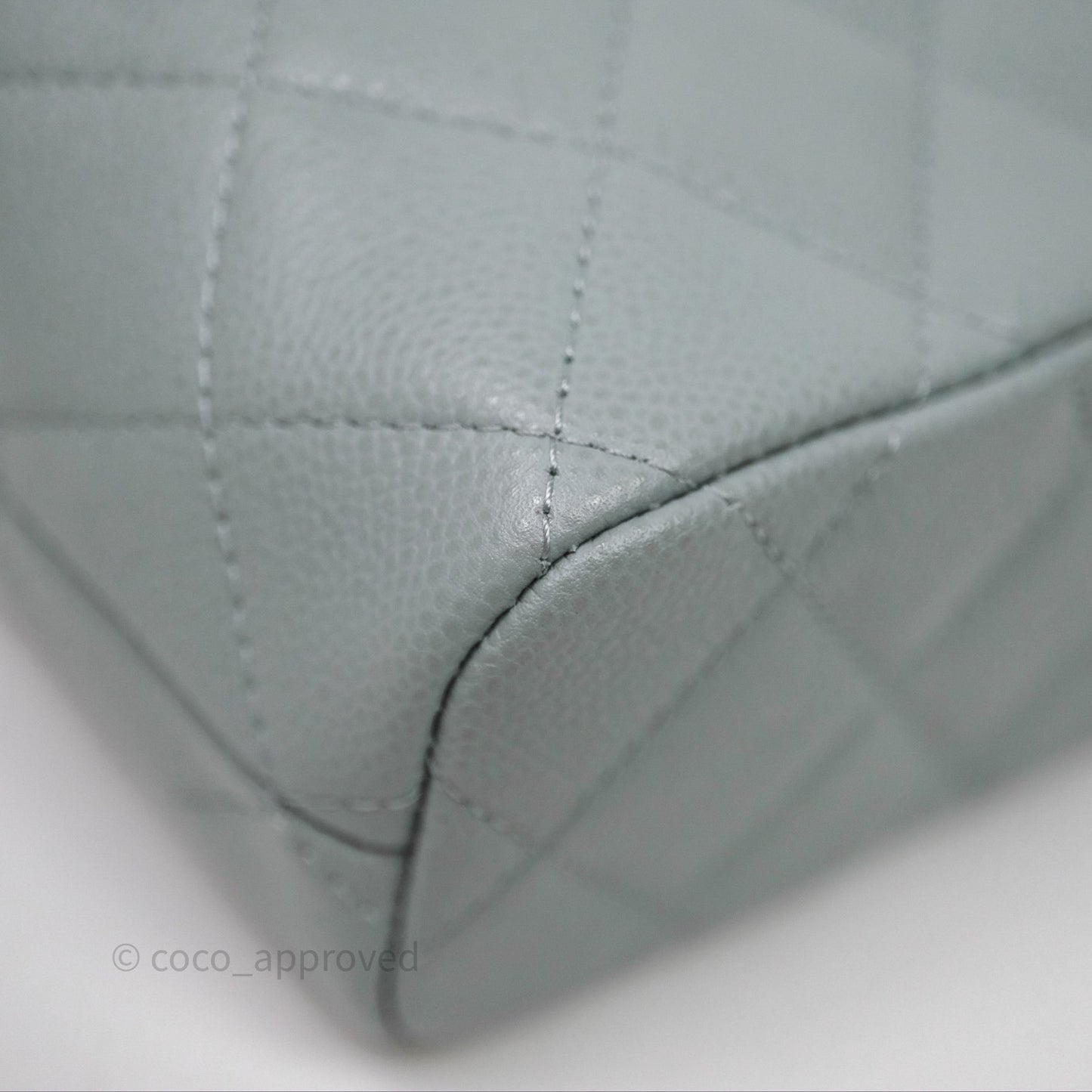 Chanel Hobo With Chain Quilted Tiffany Green Grey Caviar Gold Hardware