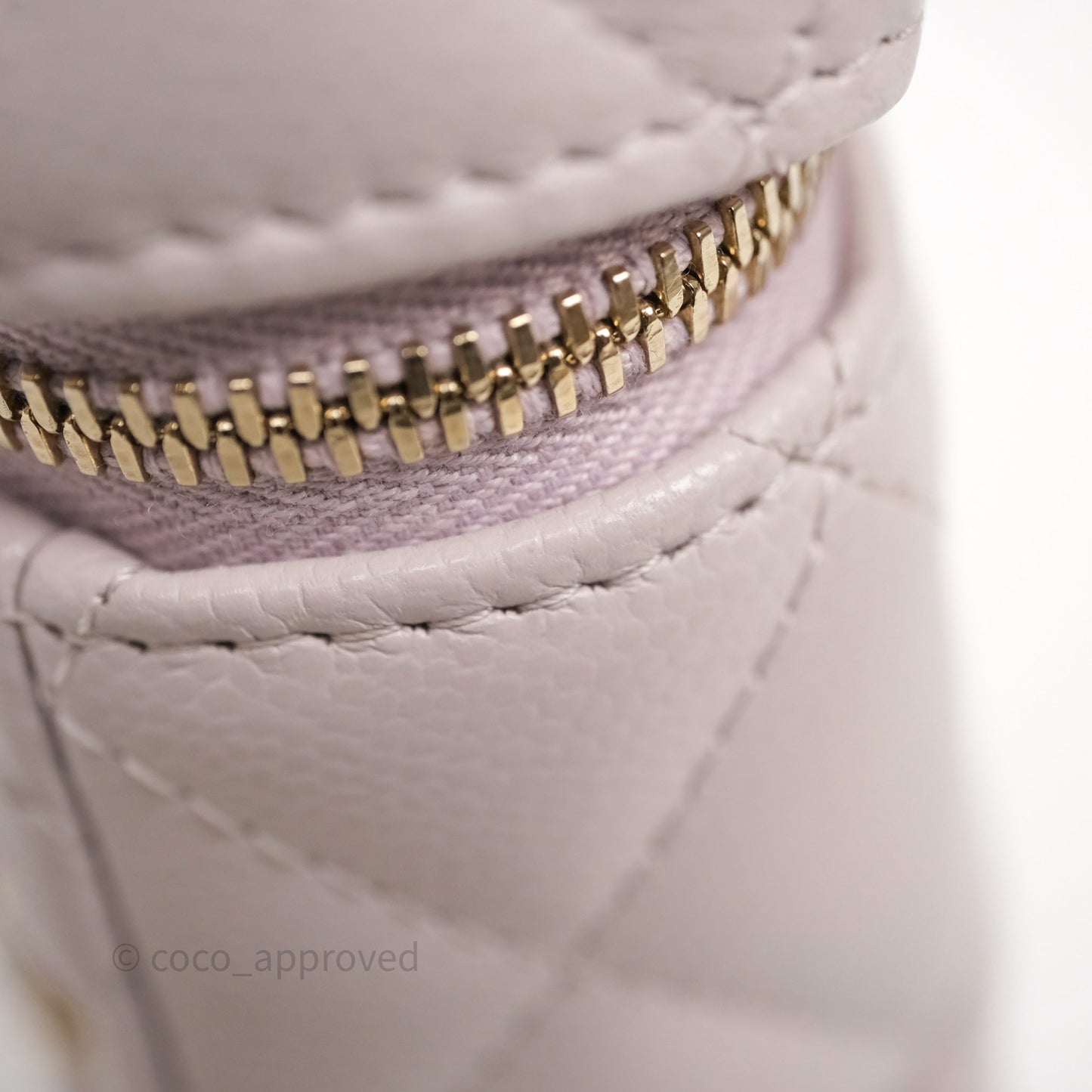 Chanel Top Handle Long Vanity with Chain Lilac Caviar Gold Hardware