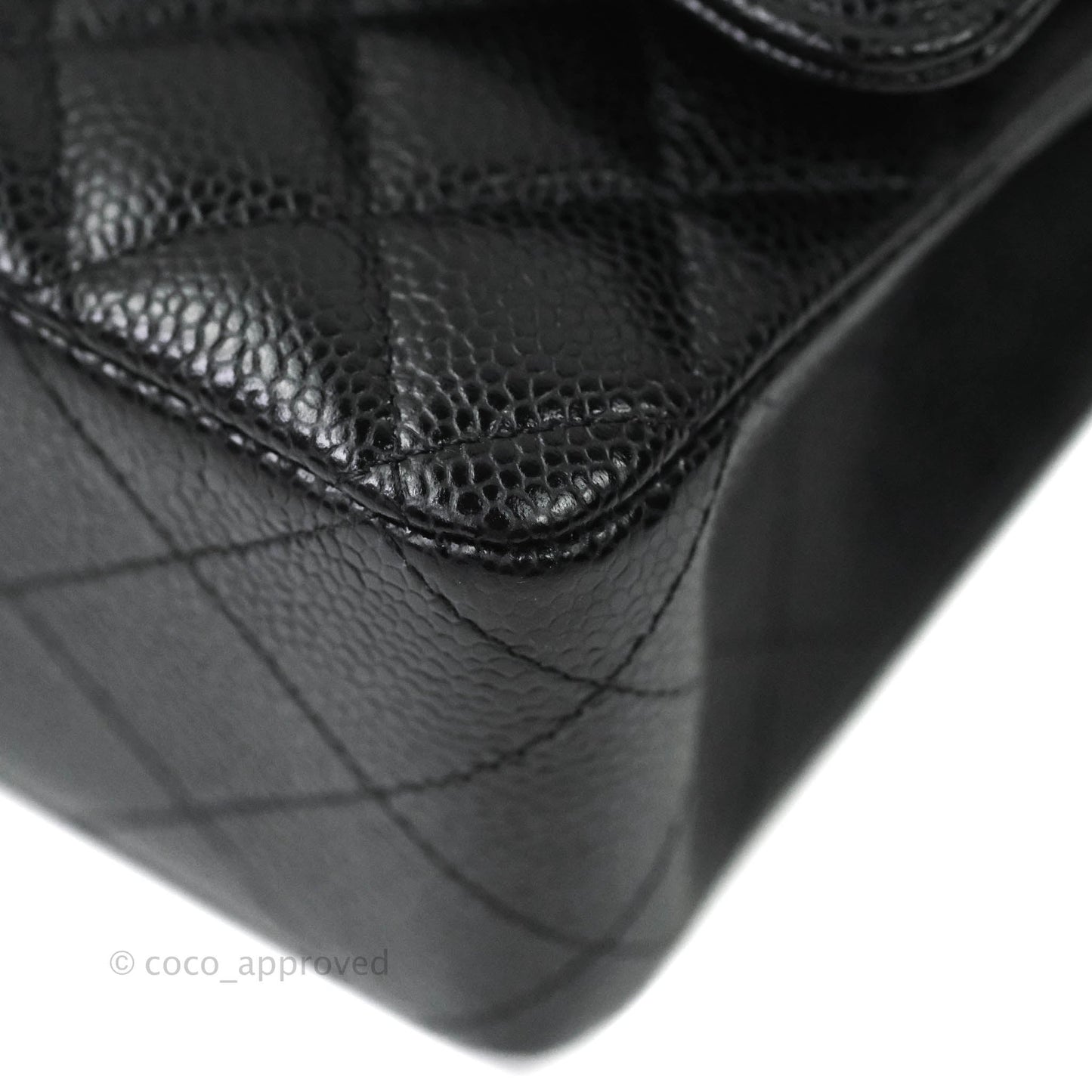 Chanel Classic M/L Medium Double Flap Bag Black Caviar Gold Hardware