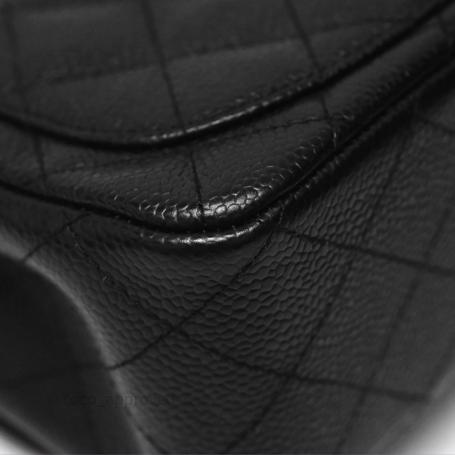 Chanel Vintage Mini Square Flap Quilted Black Caviar 24K Gold Hardware
