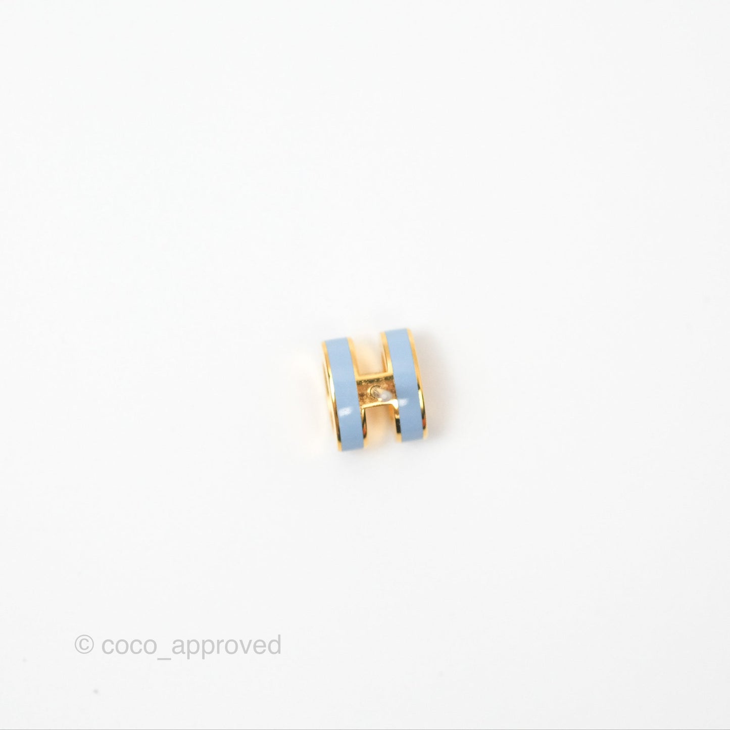 Hermès Mini Pop H Earrings Bleu Lin Gold Hardware