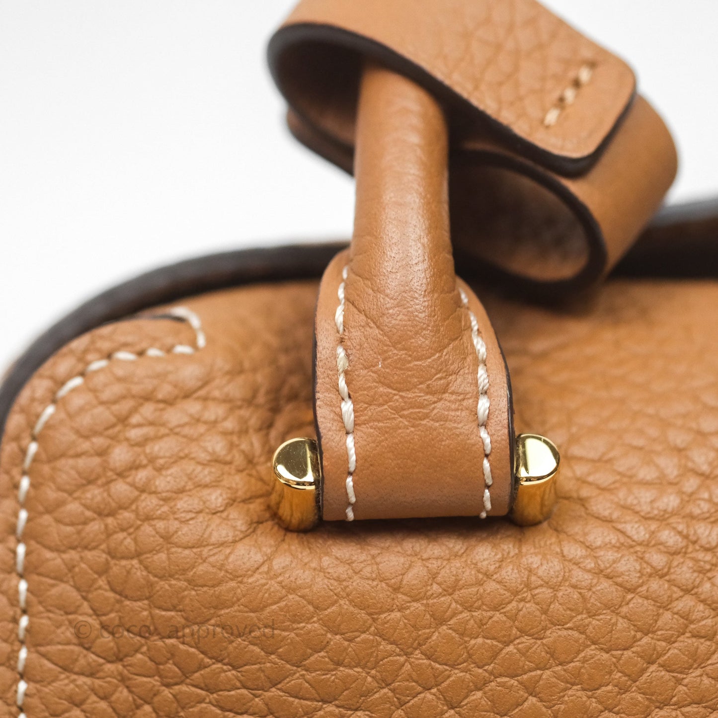 Delvaux Cool Box Nano Taurillon Soft Grained Calfskin Vegetal Ivory Gold Hardware