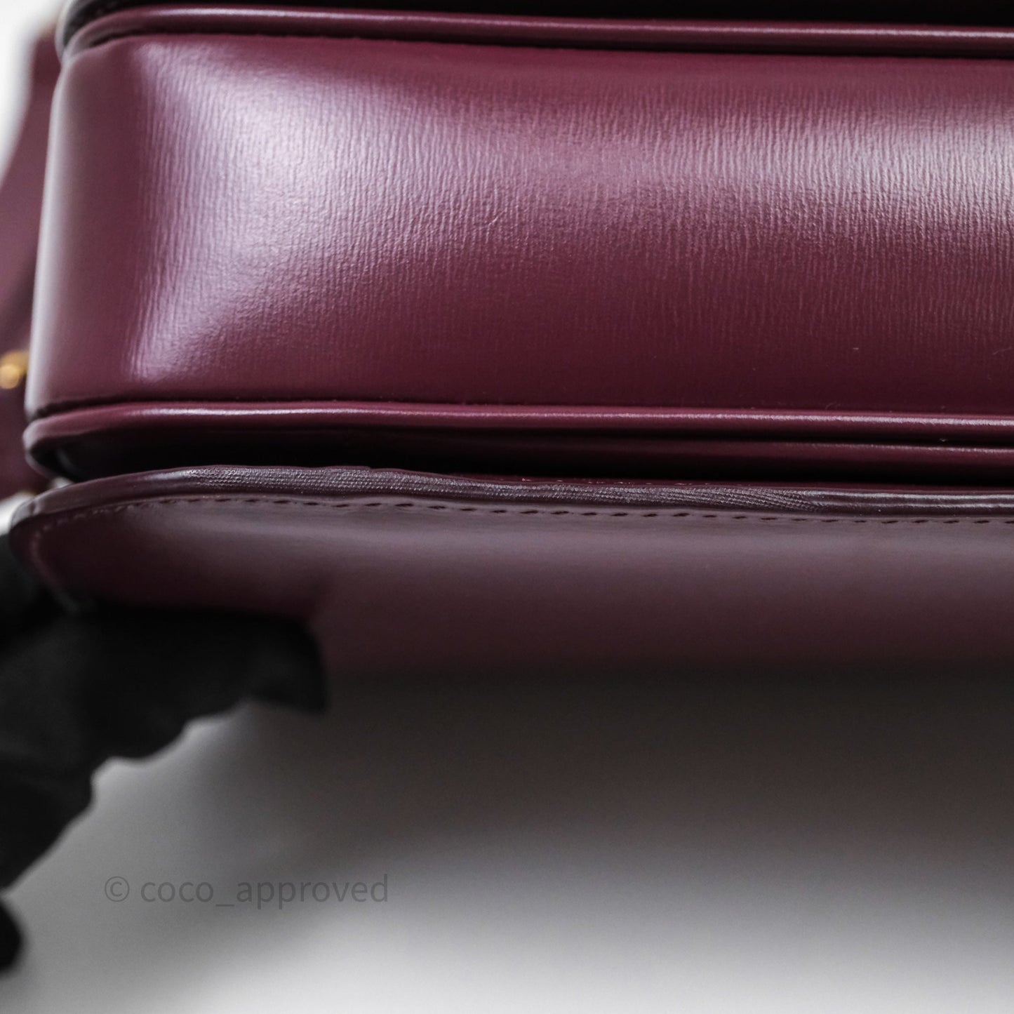 Celine Medium Triomphe Acai Burgundy Shiny Calfskin Gold Hardware