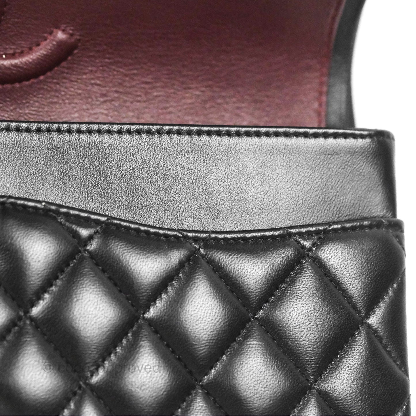 Chanel Classic M/L Medium Flap Quilted Black Lambskin Silver Hardware