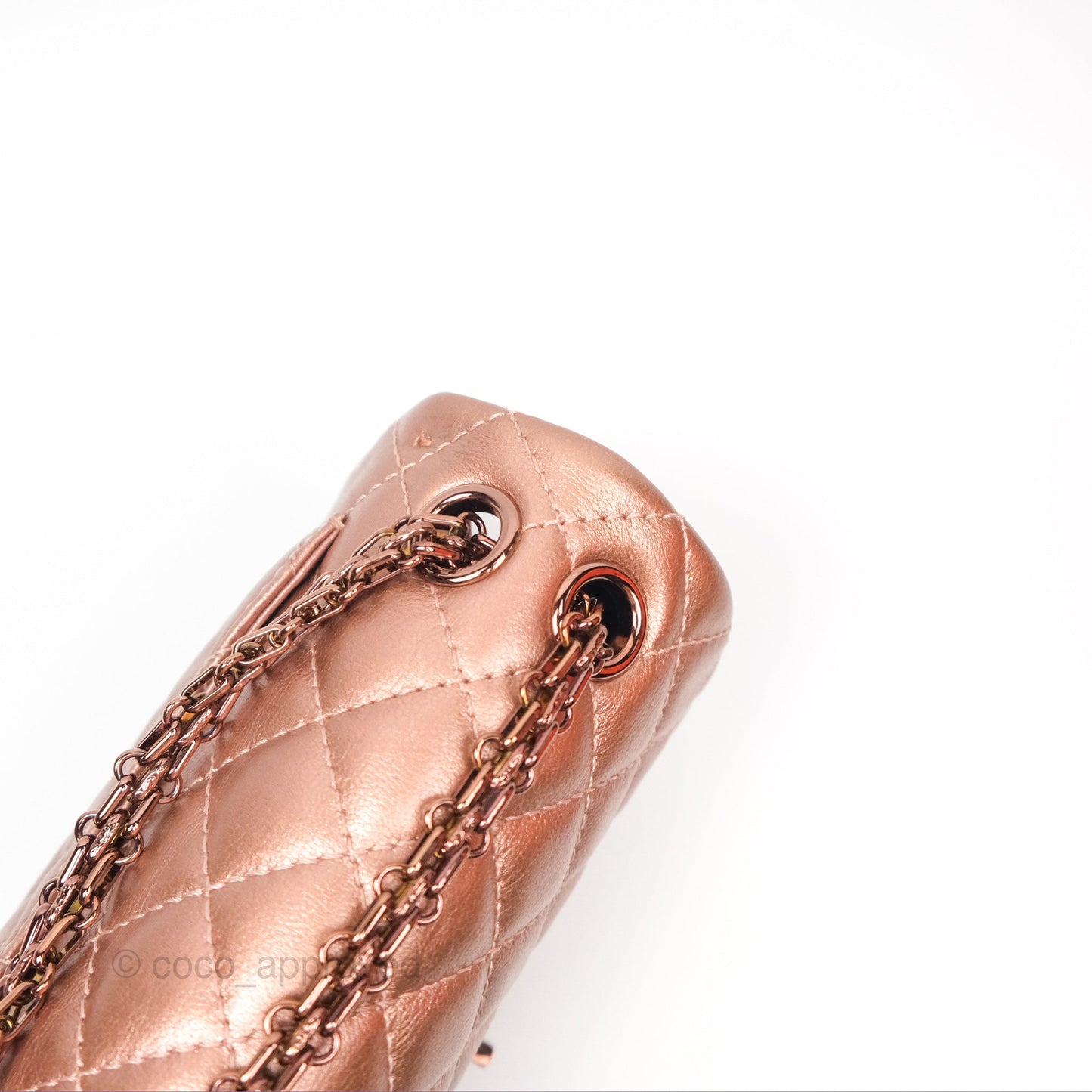 Chanel Mini Reissue 224 Copper Metallic Calfskin Rose Gold