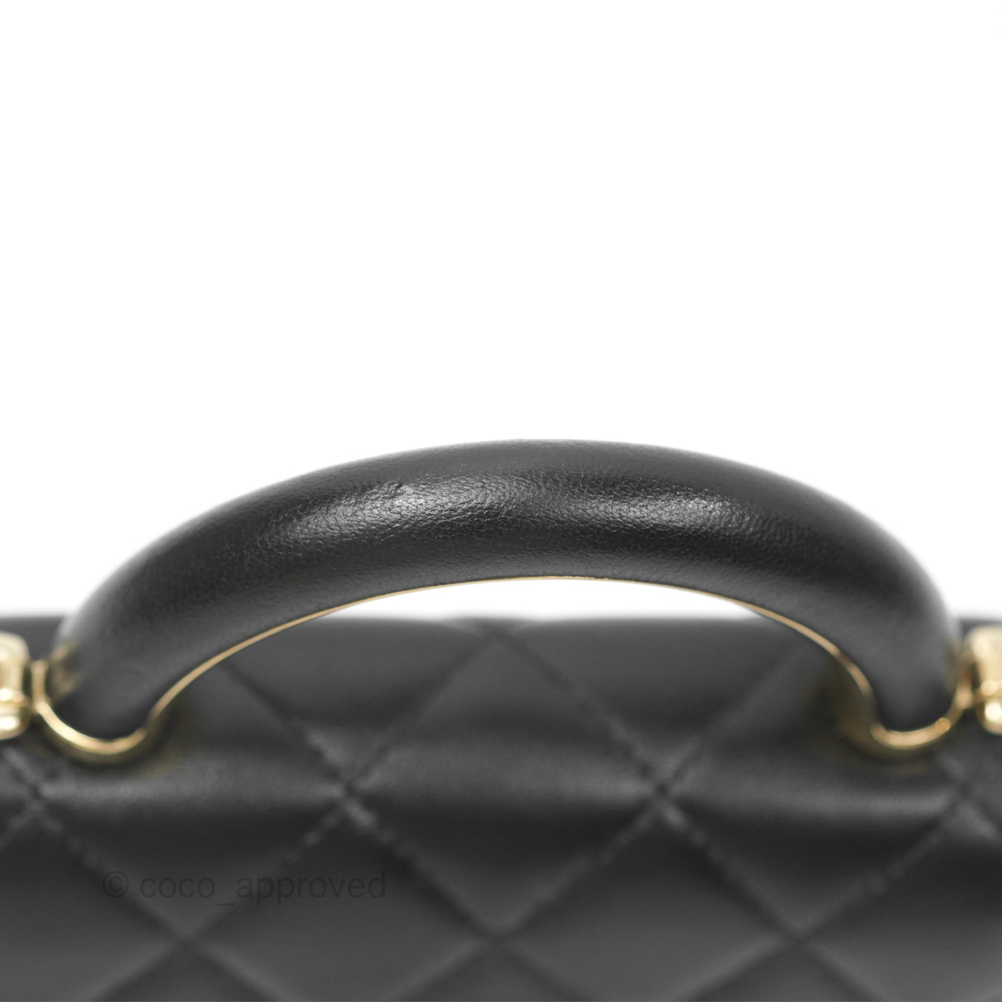 Chanel Top Handle Clutch with Chain Black Lambskin Gold Hardware 22A