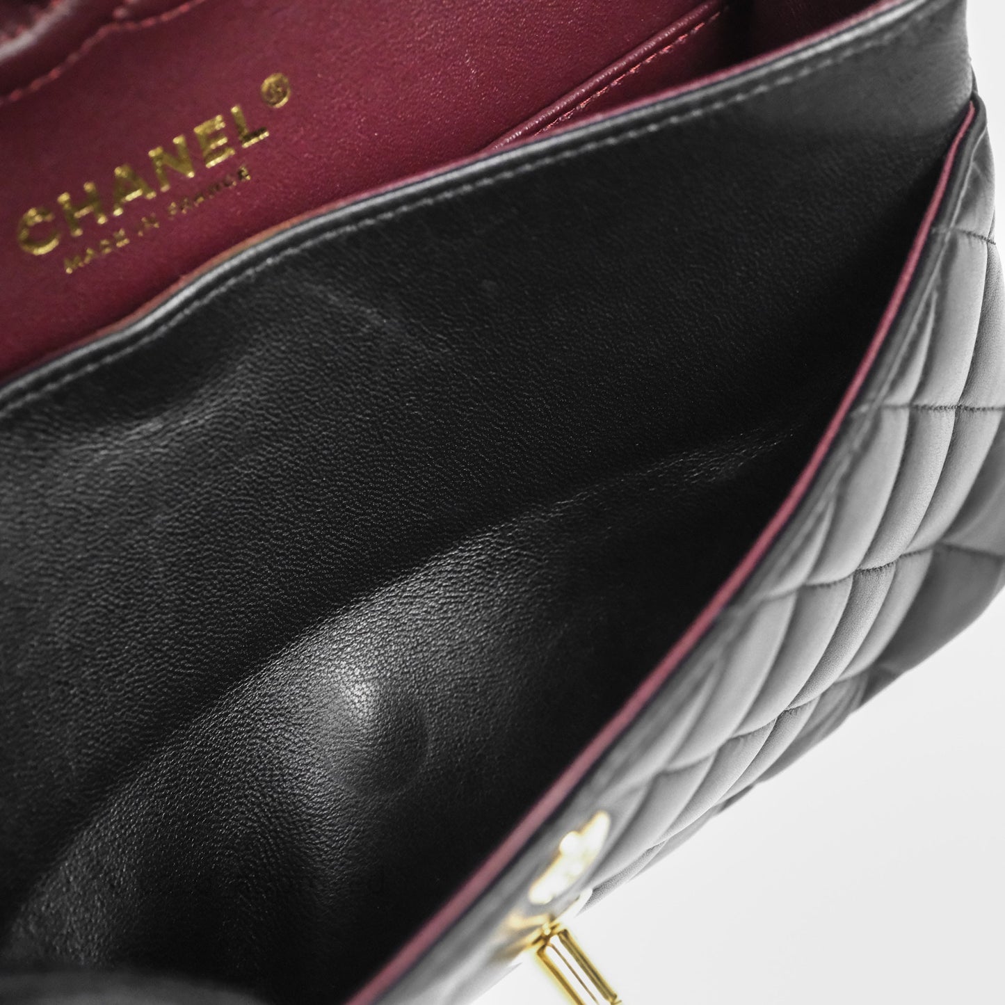 Chanel Small Classic Flap Quilted Black Lambskin Gold Hardware