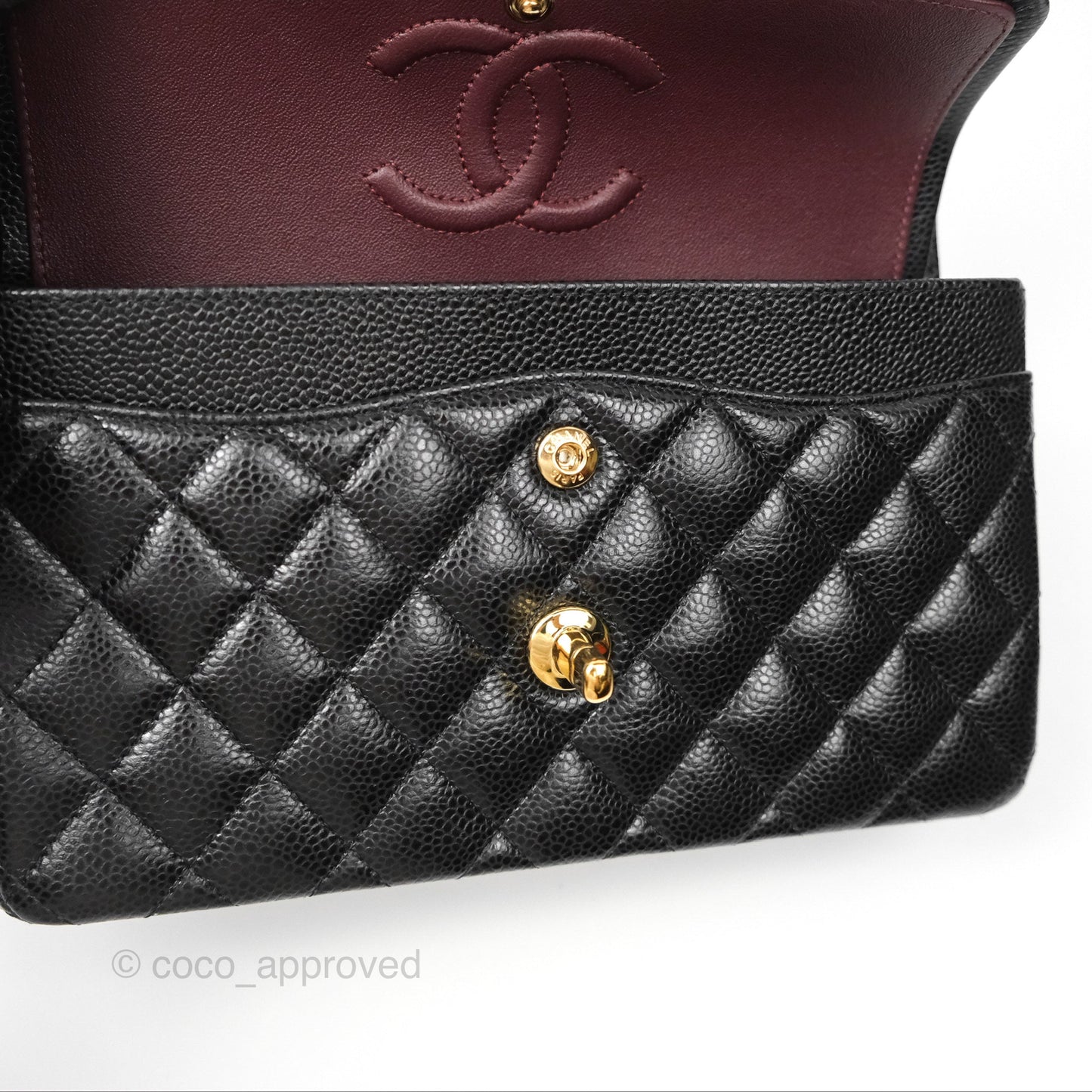 Chanel Small Classic Flap Quilted Black Caviar Gold Hardware