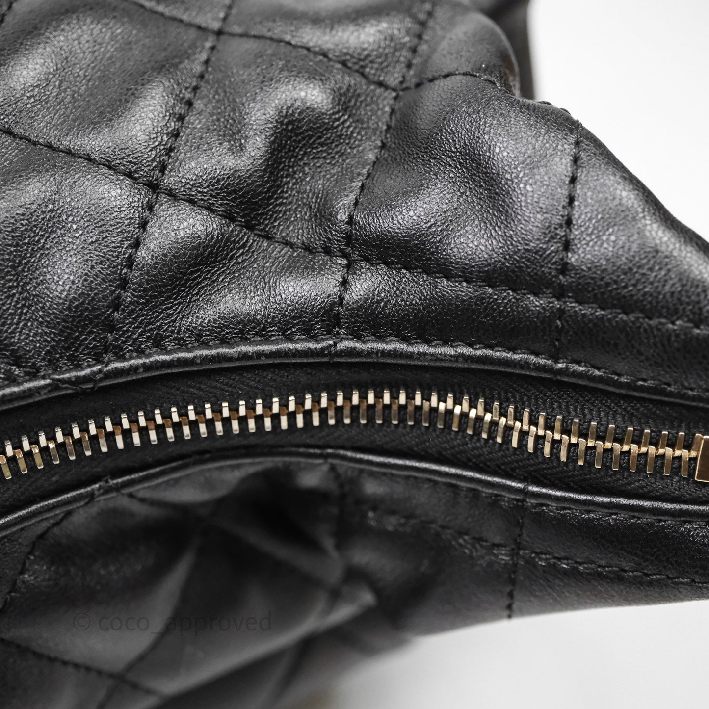 Chanel Small Quilted Trendy Double Pocket Hobo Black Lambskin Gold Hardware