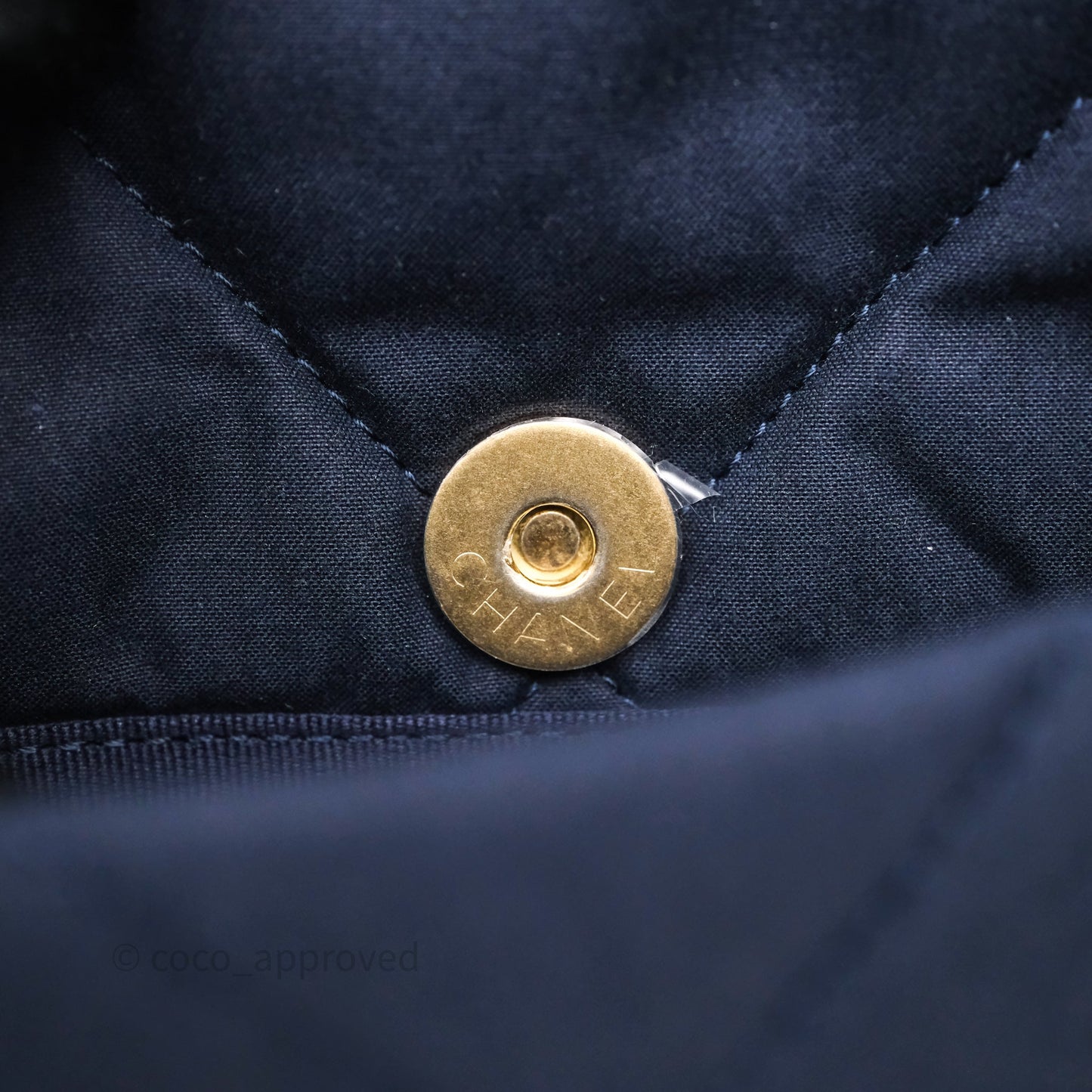 Chanel 19 Small Dark Navy Fabric Mixed Hardware