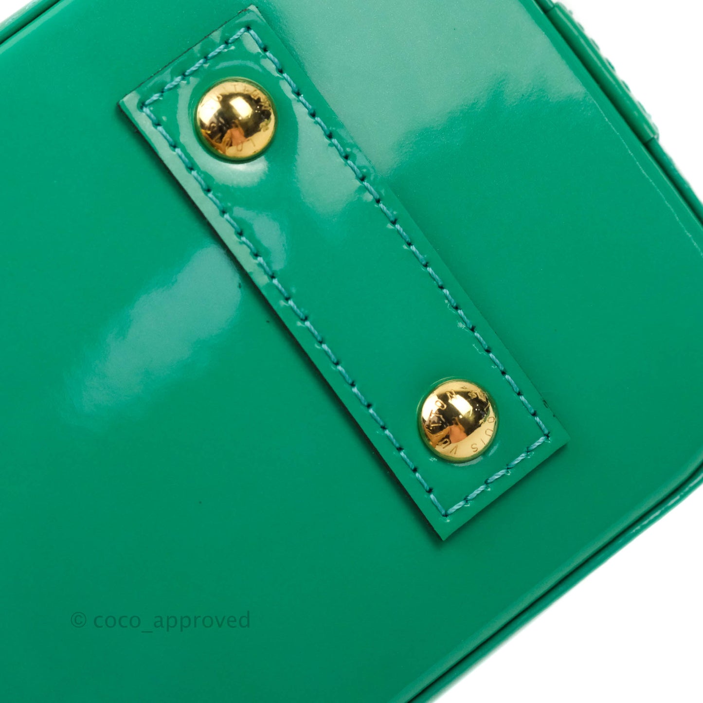 Louis Vuitton Alma BB Monogram Green Patent Gold Hardware