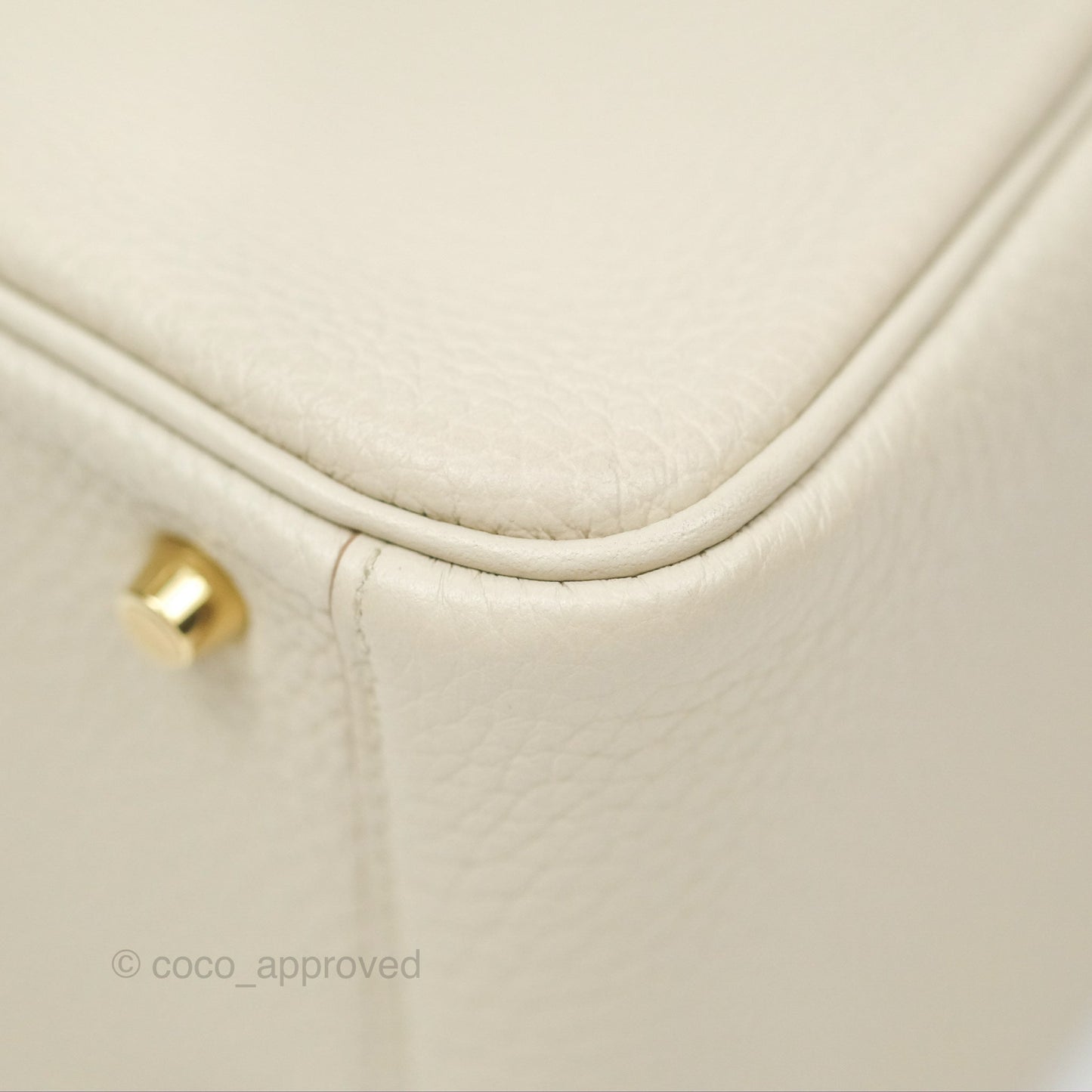 Hermès Mini Lindy 20 Beton Clemence Gold Hardware