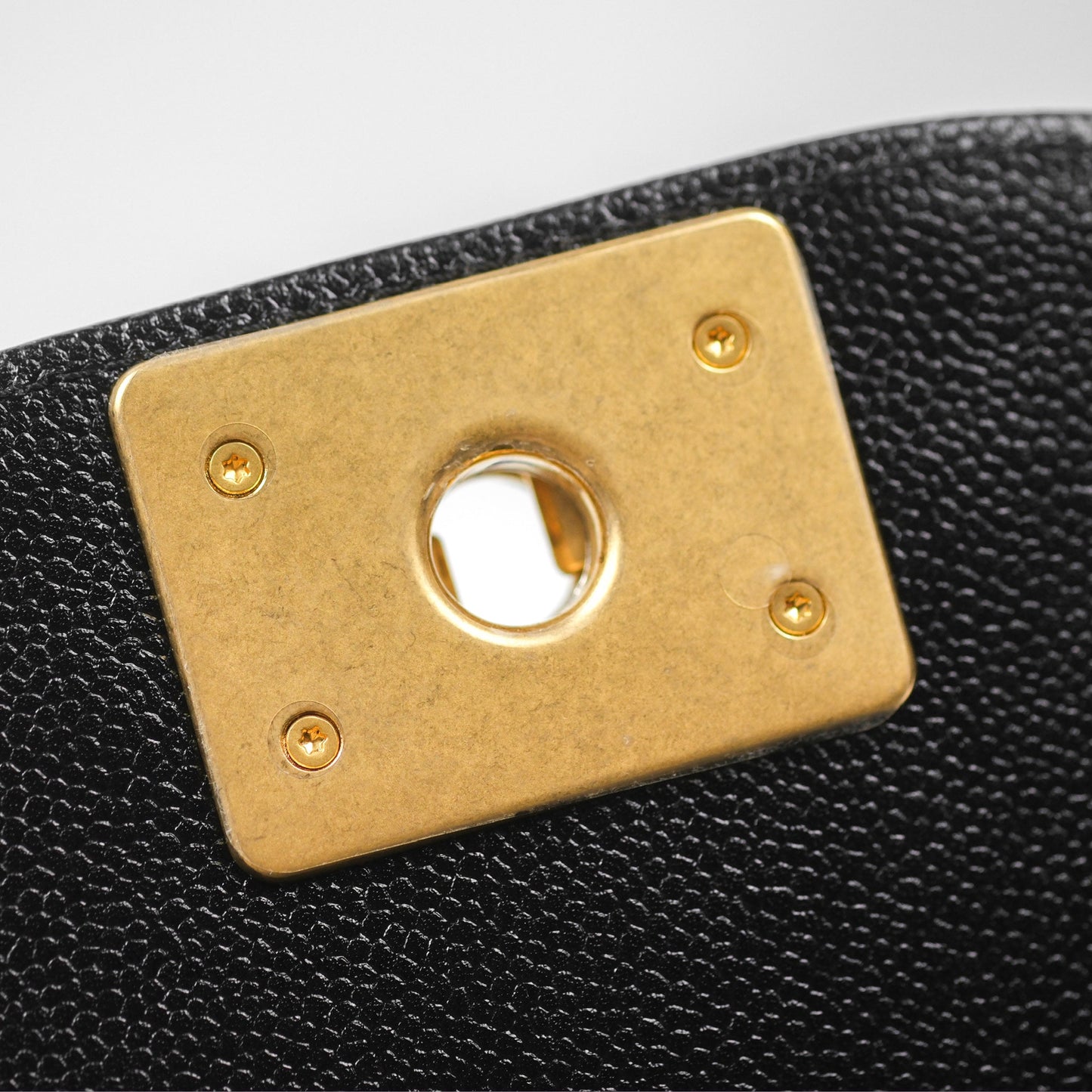 Chanel Boy Messenger Bag Black Caviar Aged Gold Hardware