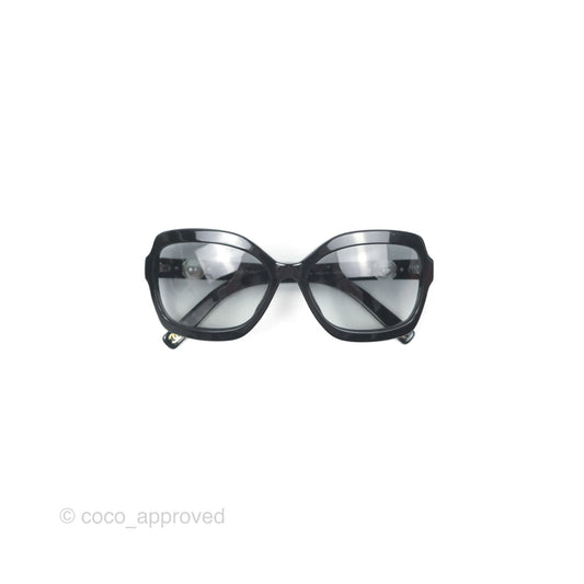 Chanel Acetate Strass Square Pearl Sunglasses Black