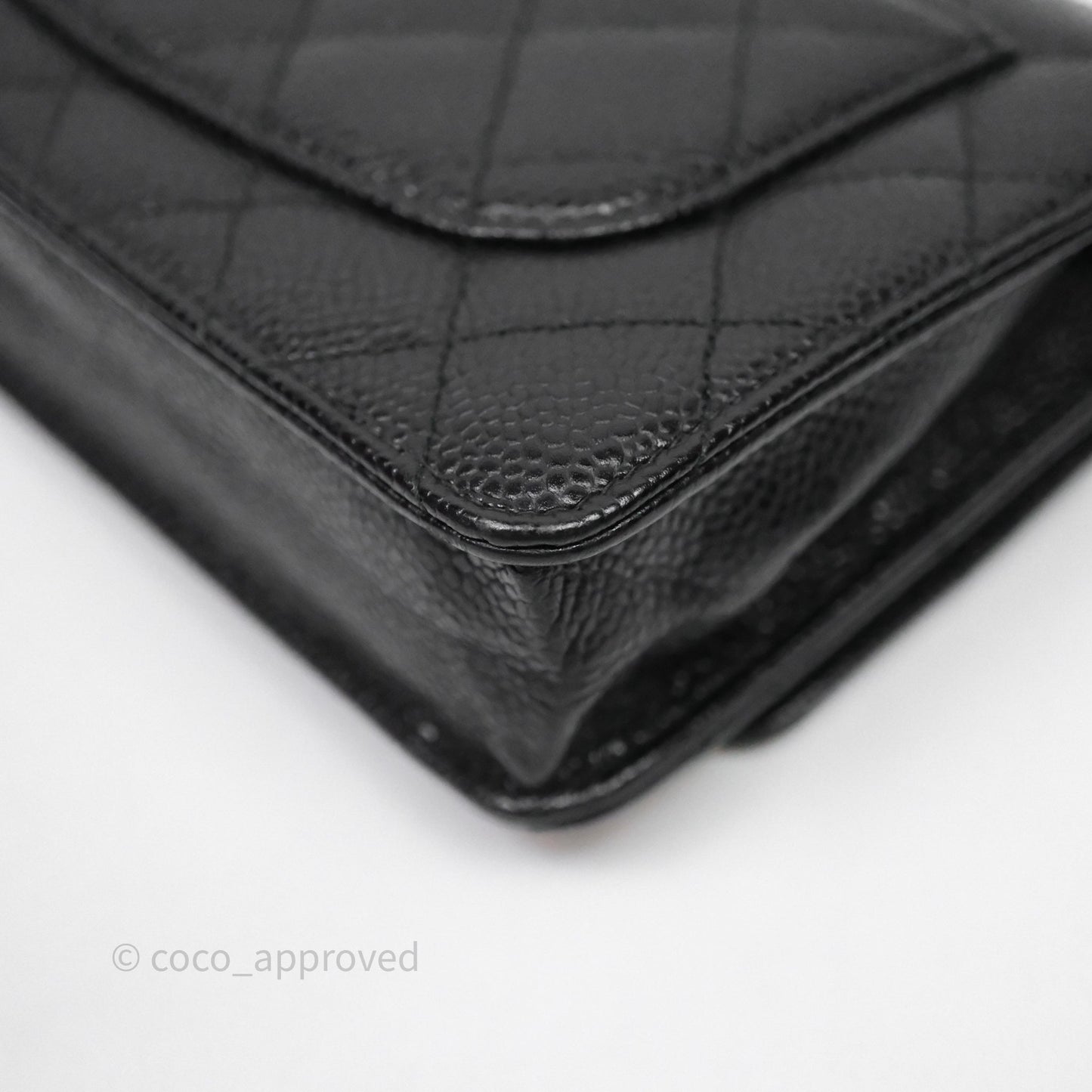 Chanel Quilted Classic WOC Black Caviar Silver Hardware
