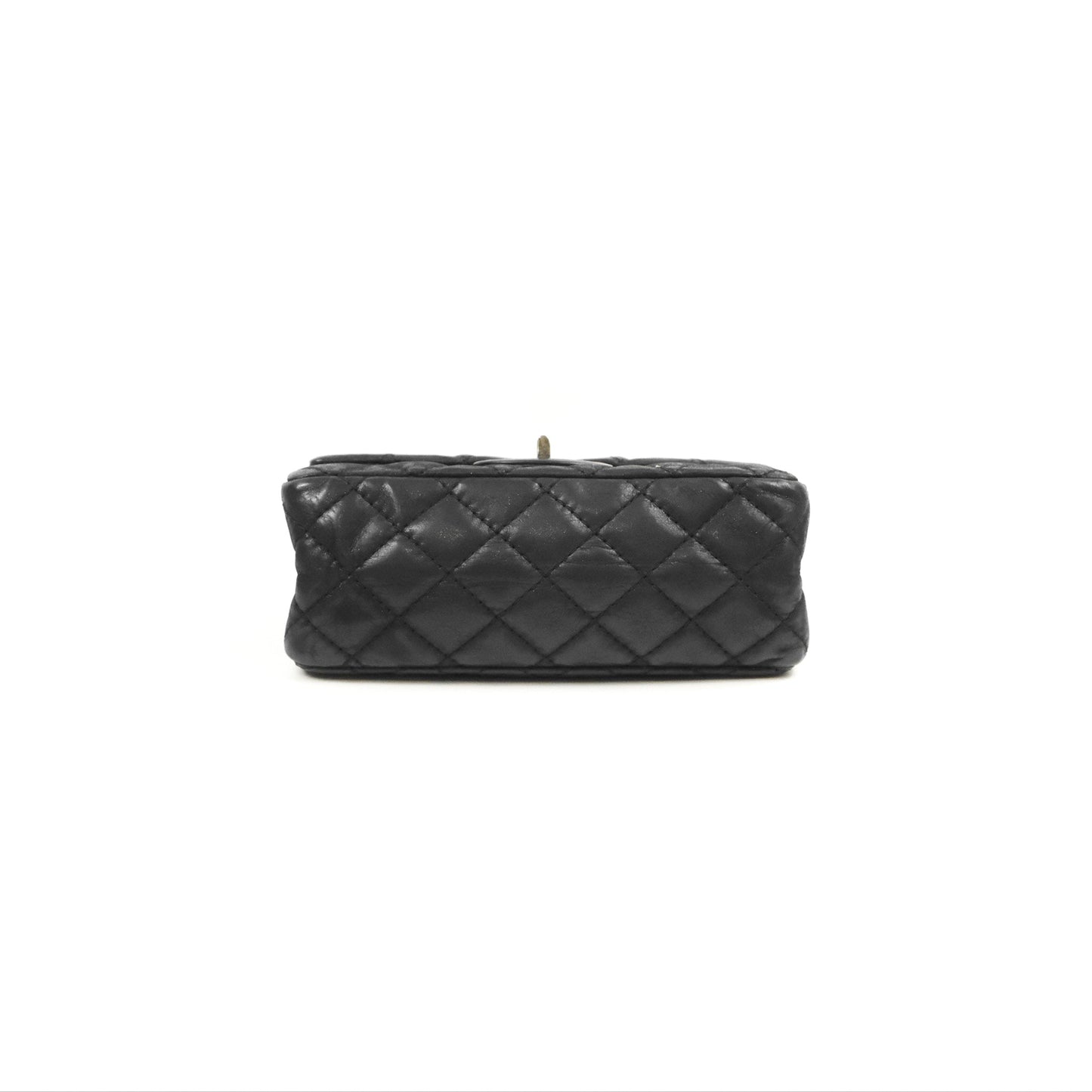 Chanel Mini Reissue 224 Double Flap Black Iridescent Calfskin Ruthenium Hardware
