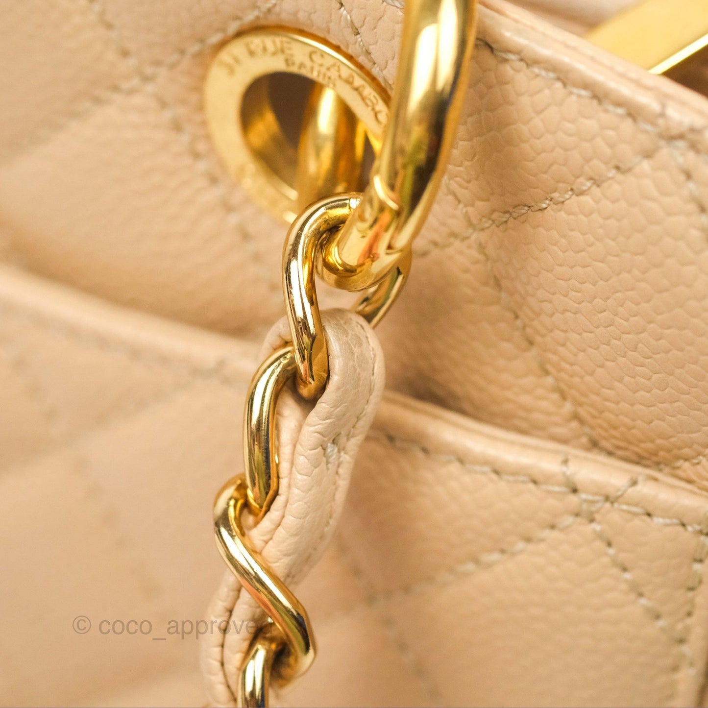Chanel GST Beige Caviar Gold Hardware