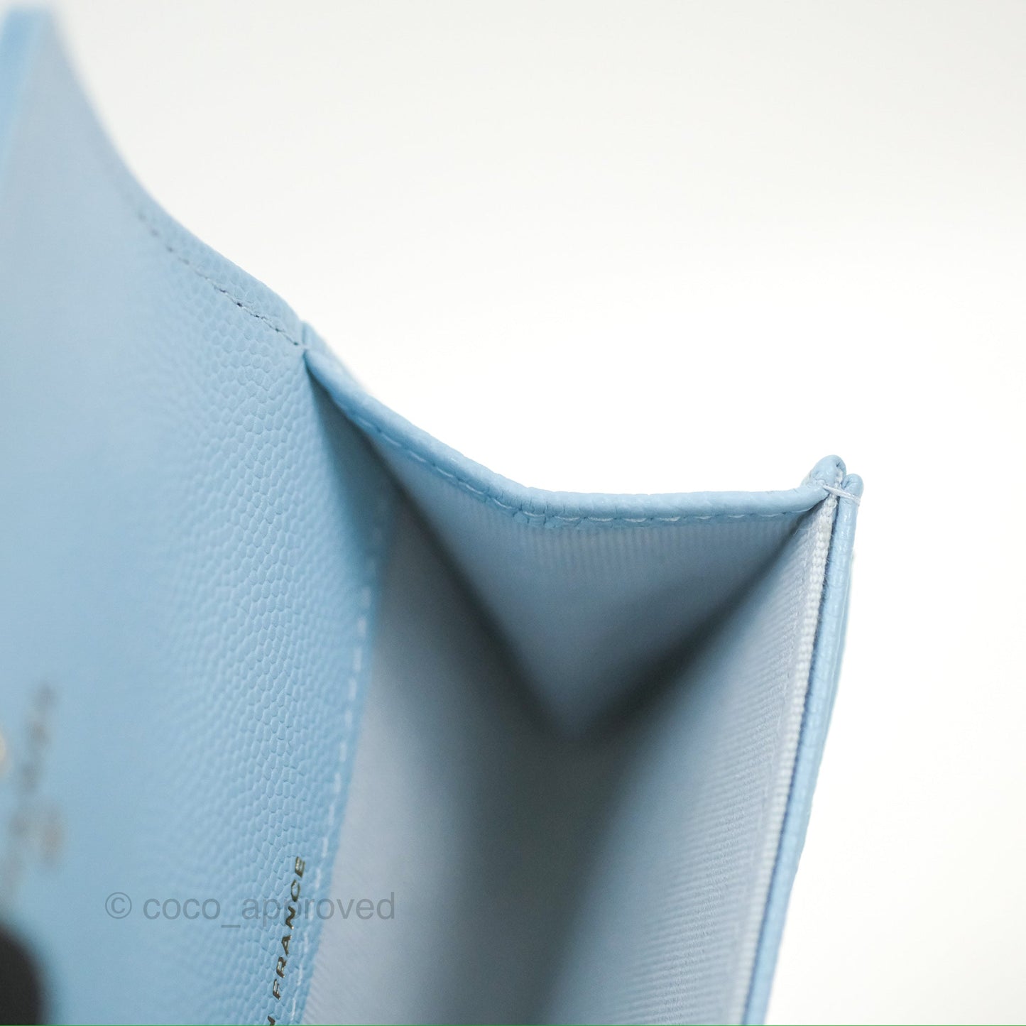 Chanel Crystal CC Quilted Flap Card Holder Blue Caviar