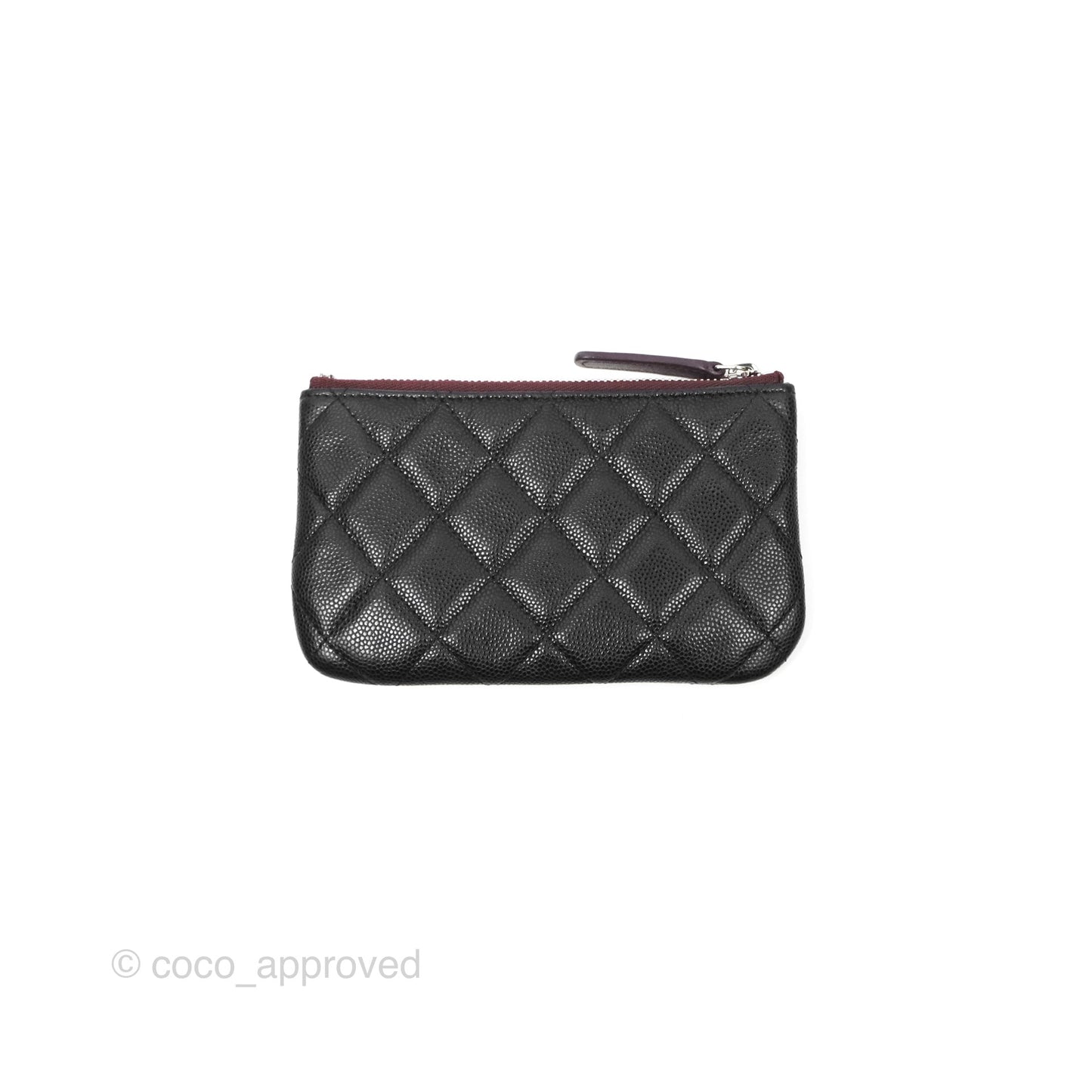 Chanel Quilted Mini O Case Black Caviar Silver Hardware