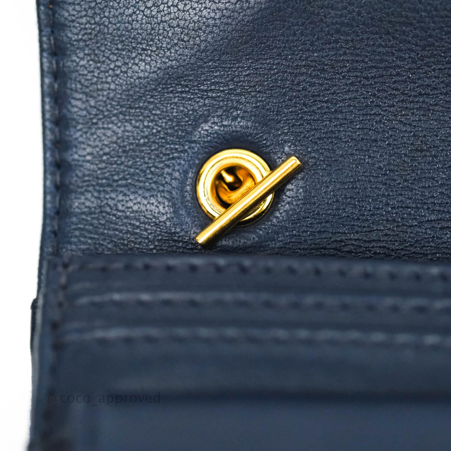Chanel Vintage Denim Wallet On Chain WOC Gold Hardware