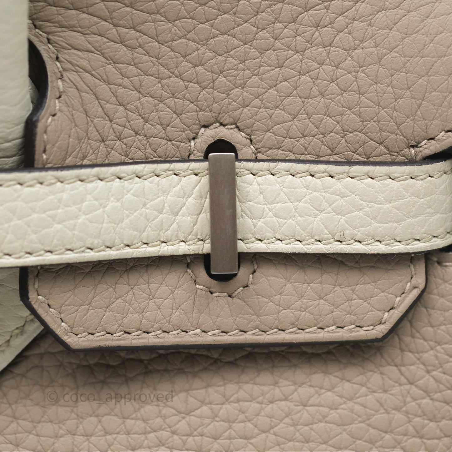 Hermès Birkin 25 Special Order Retourne Gris Tourterelle 81 / Beton 8L Clemence Brushed Palladium Hardware
