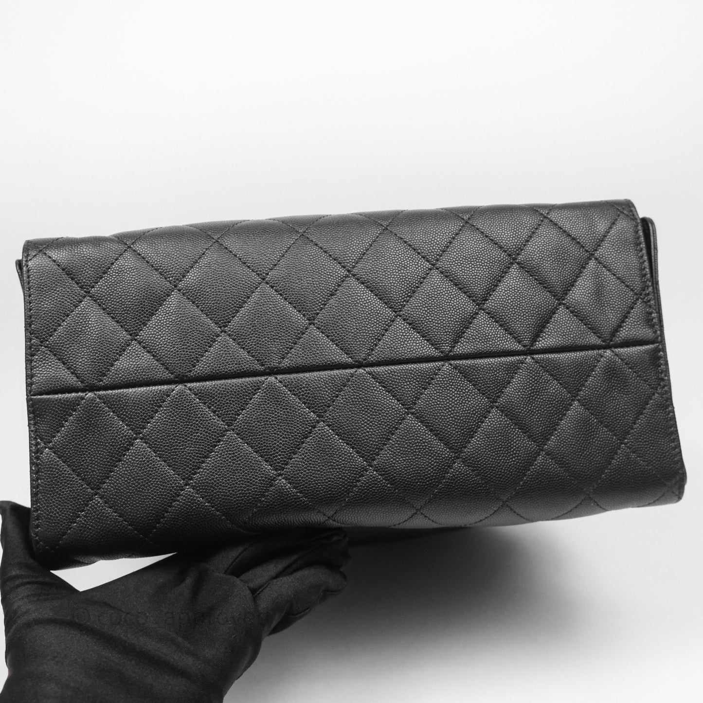Chanel 25 Medium Black Caviar Aged Gold Hardware