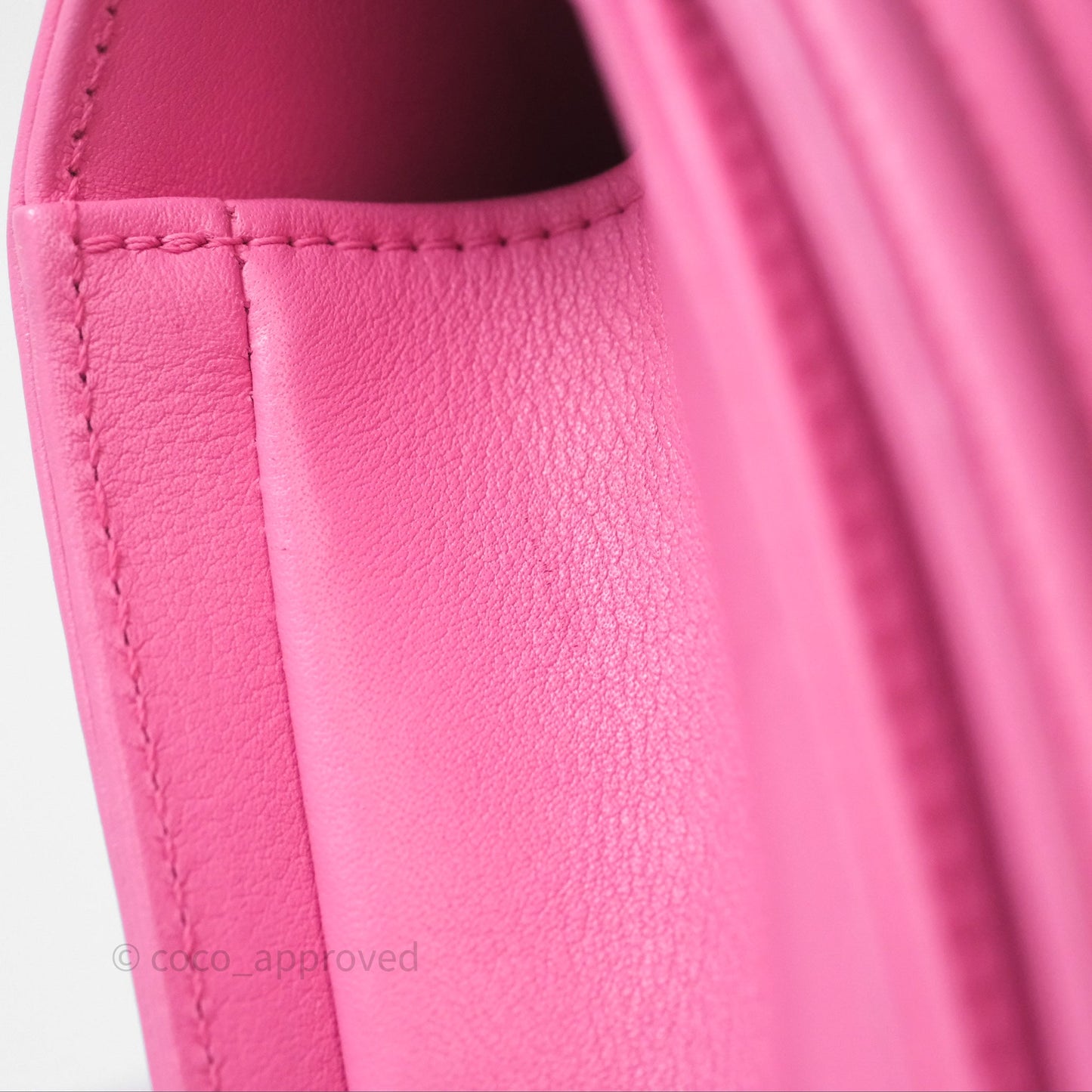 Chanel Small Boy Pink Calfskin Aged Gold Hardware