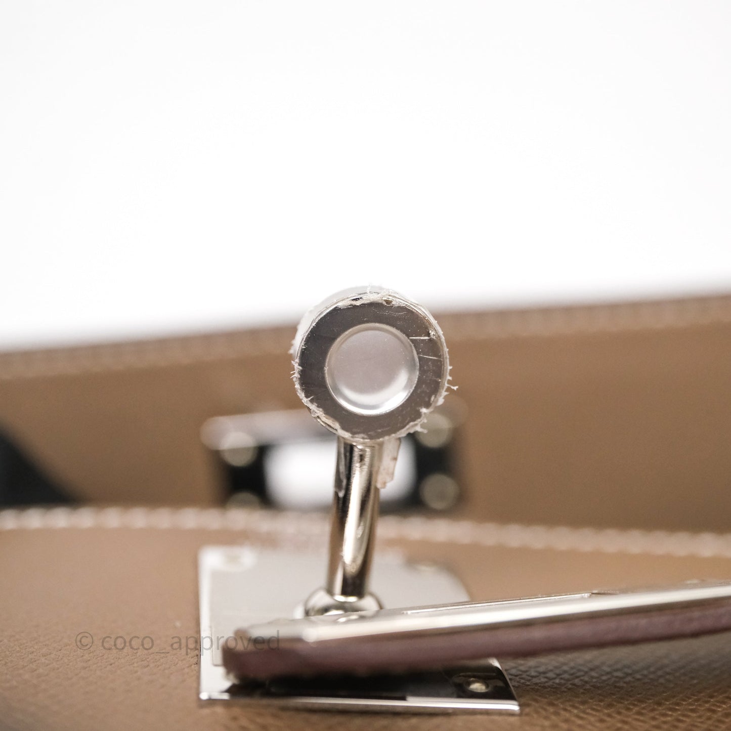 Hermes Kelly Elan Etoupe Madame Palladium Hardware