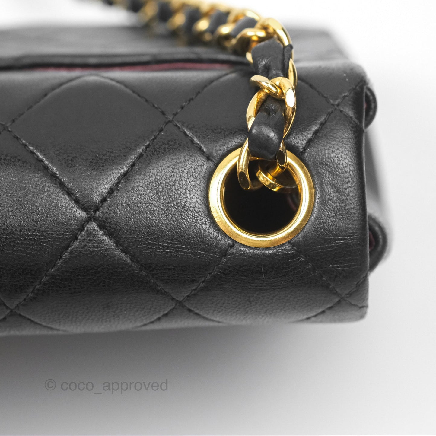 Chanel Vintage Mini Square Black Lambskin 24K Gold Hardware