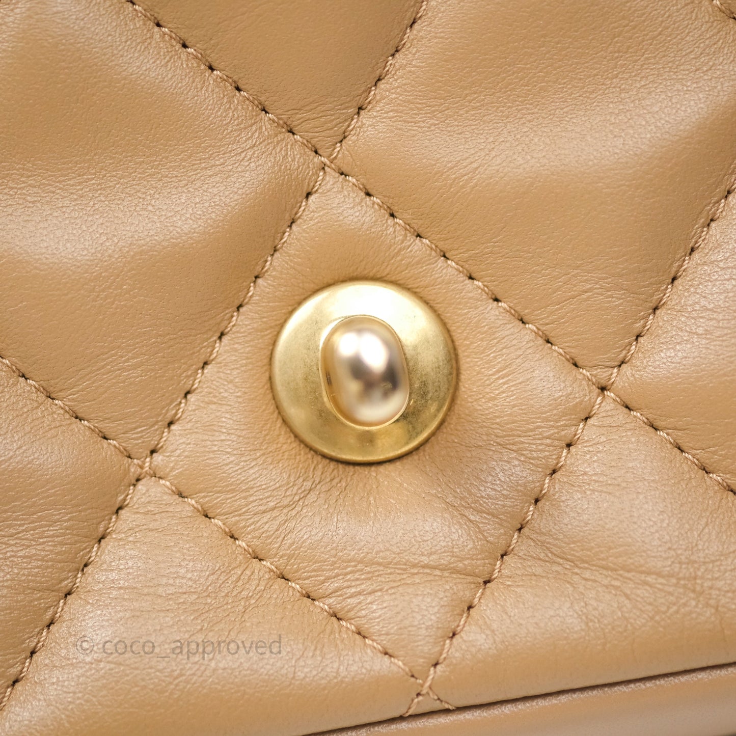 Chanel Mini Flap Bag With Heart CC Charm Dark Beige Lambskin Aged Gold Hardware