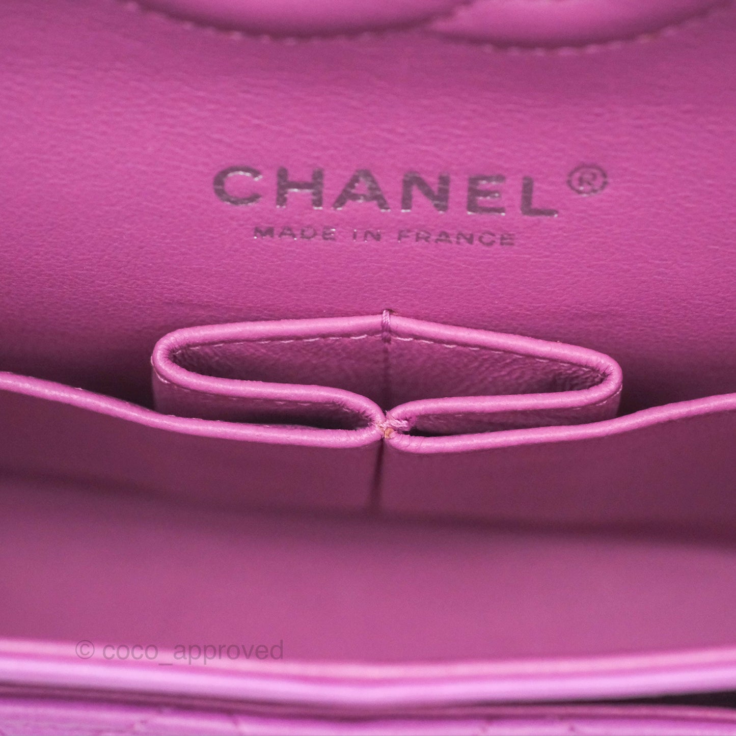 Chanel Medium Classic Flap Quilted Purple Lambskin Silver Hardware