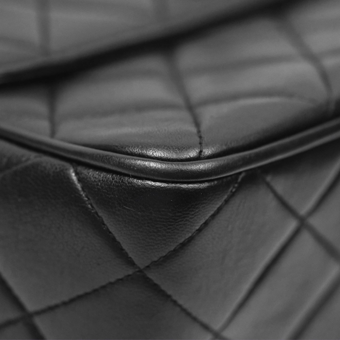 Chanel Vintage Flap Bag Black Lambskin 24K Gold Hardware