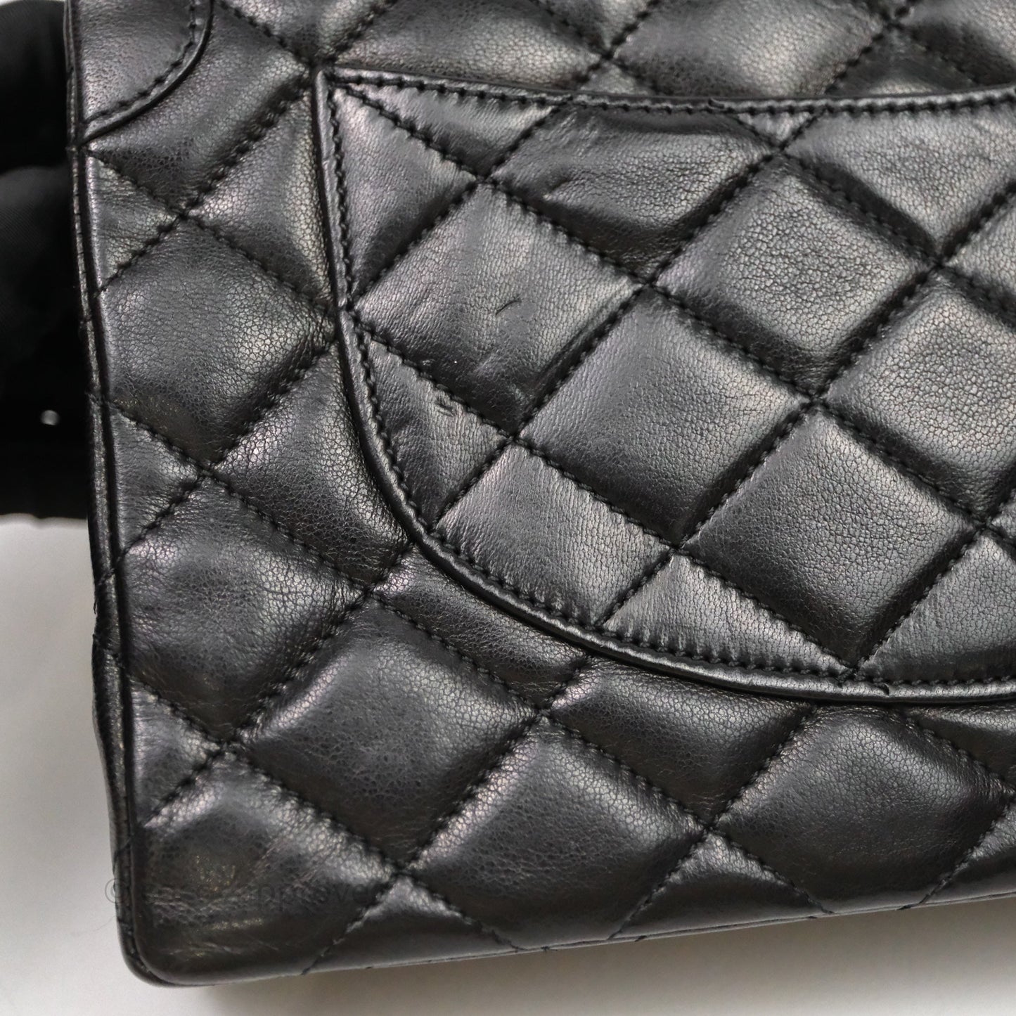 Chanel Quilted Vintage Flap Bag Lambskin Black 24K Gold Hardware