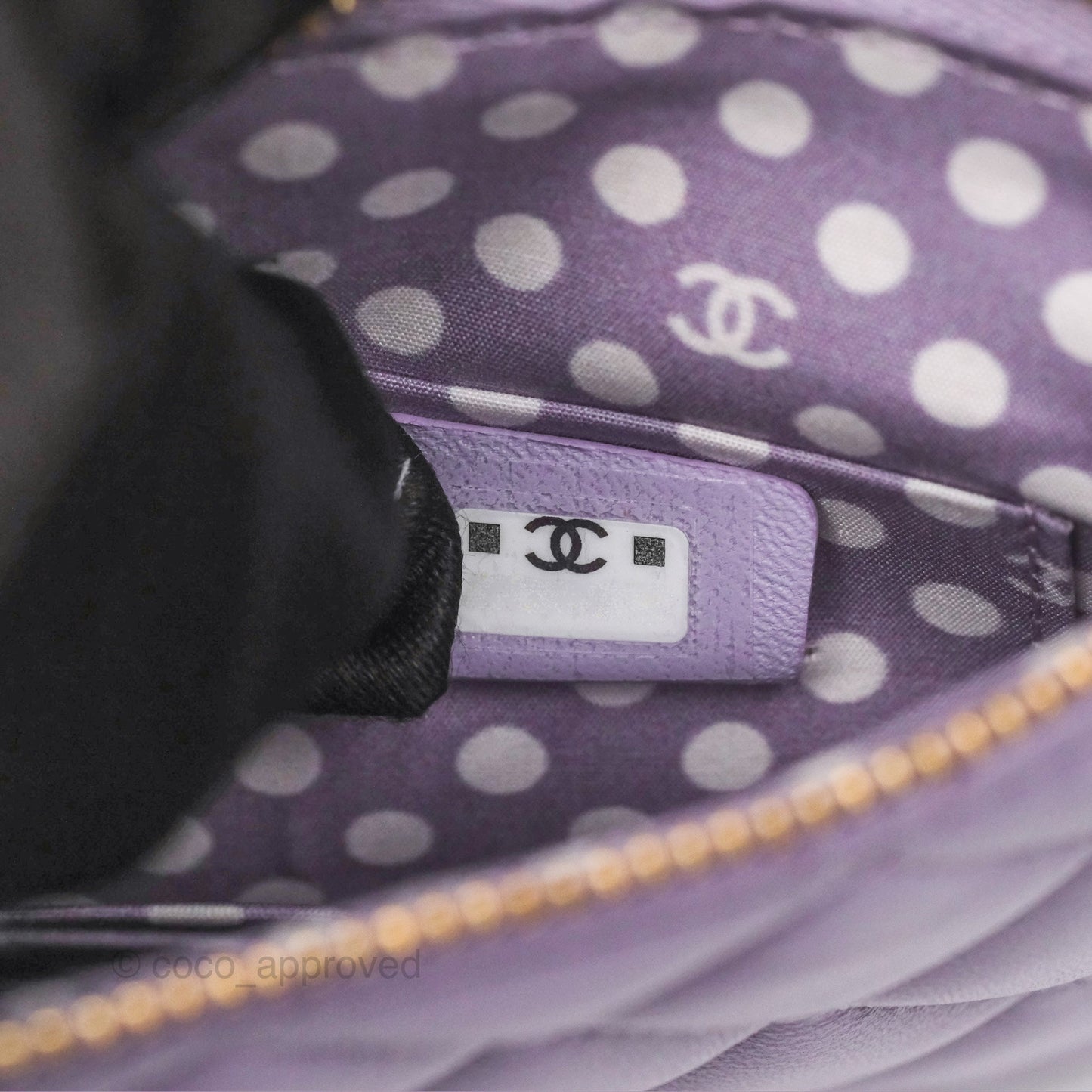 Chanel Pearl CC Small Pouch Purple Lambskin Gold Hardware