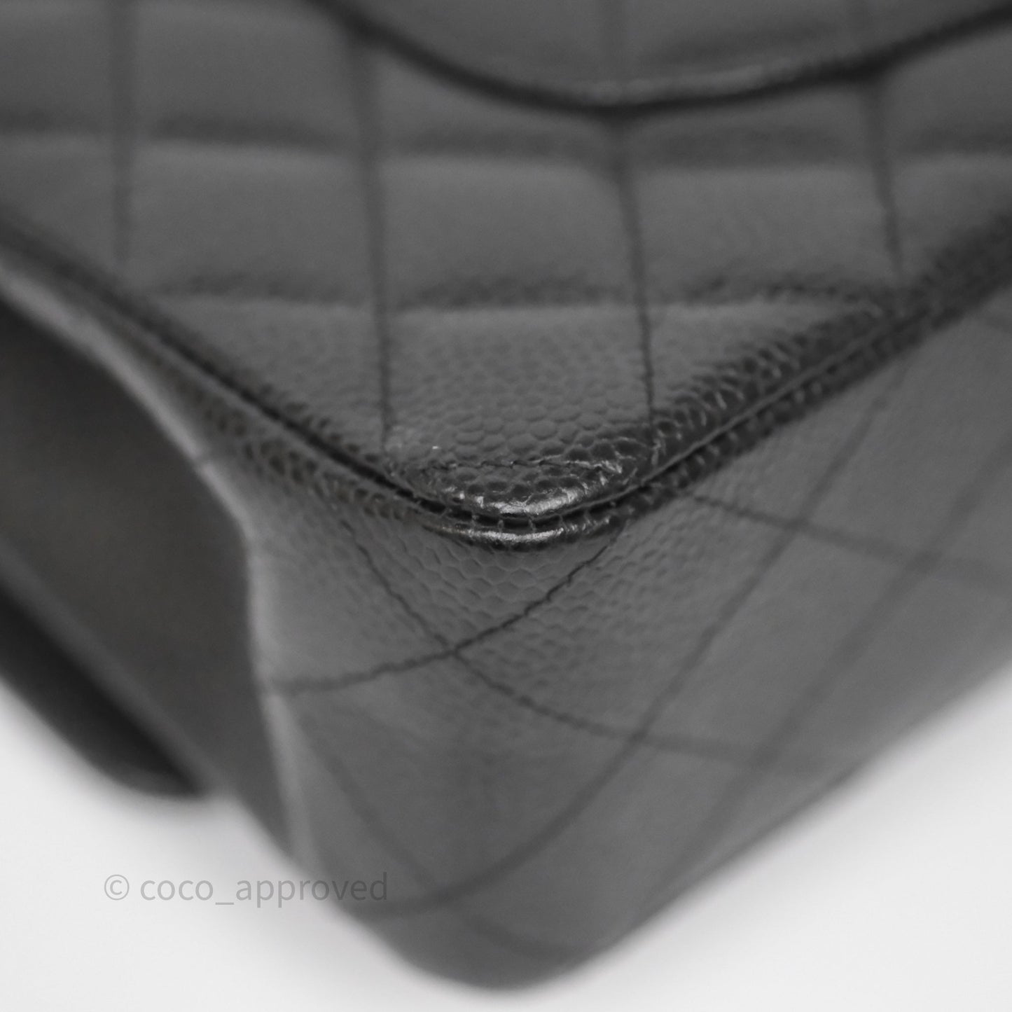 Chanel Classic M/L Medium Flap Quilted Black Caviar Gold Hardware