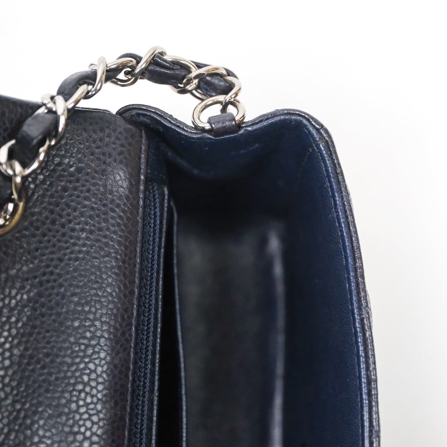 Chanel Mini Rectangular Quilted Dark Navy Caviar Silver Hardware