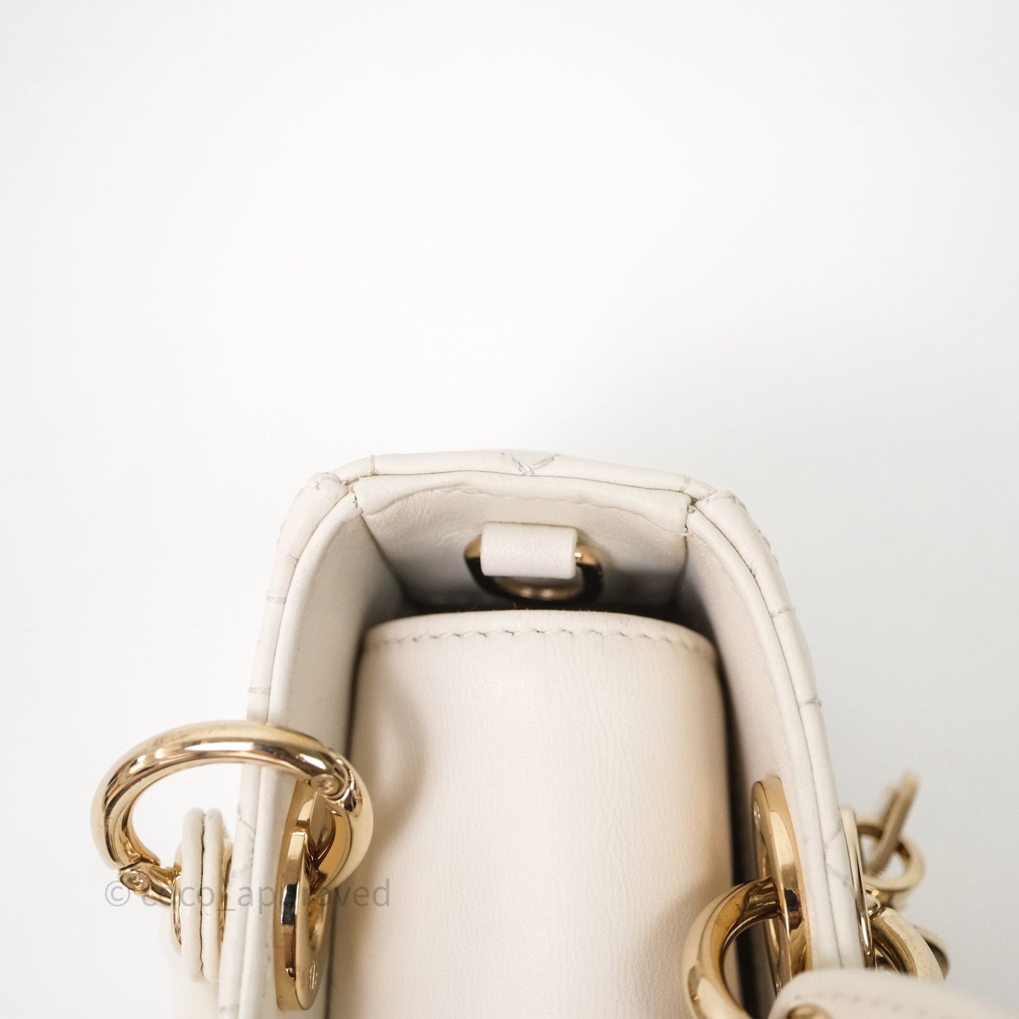 Christian Dior Micro Lady D-Joy Bag Latte Cannage Lambskin Gold Hardware