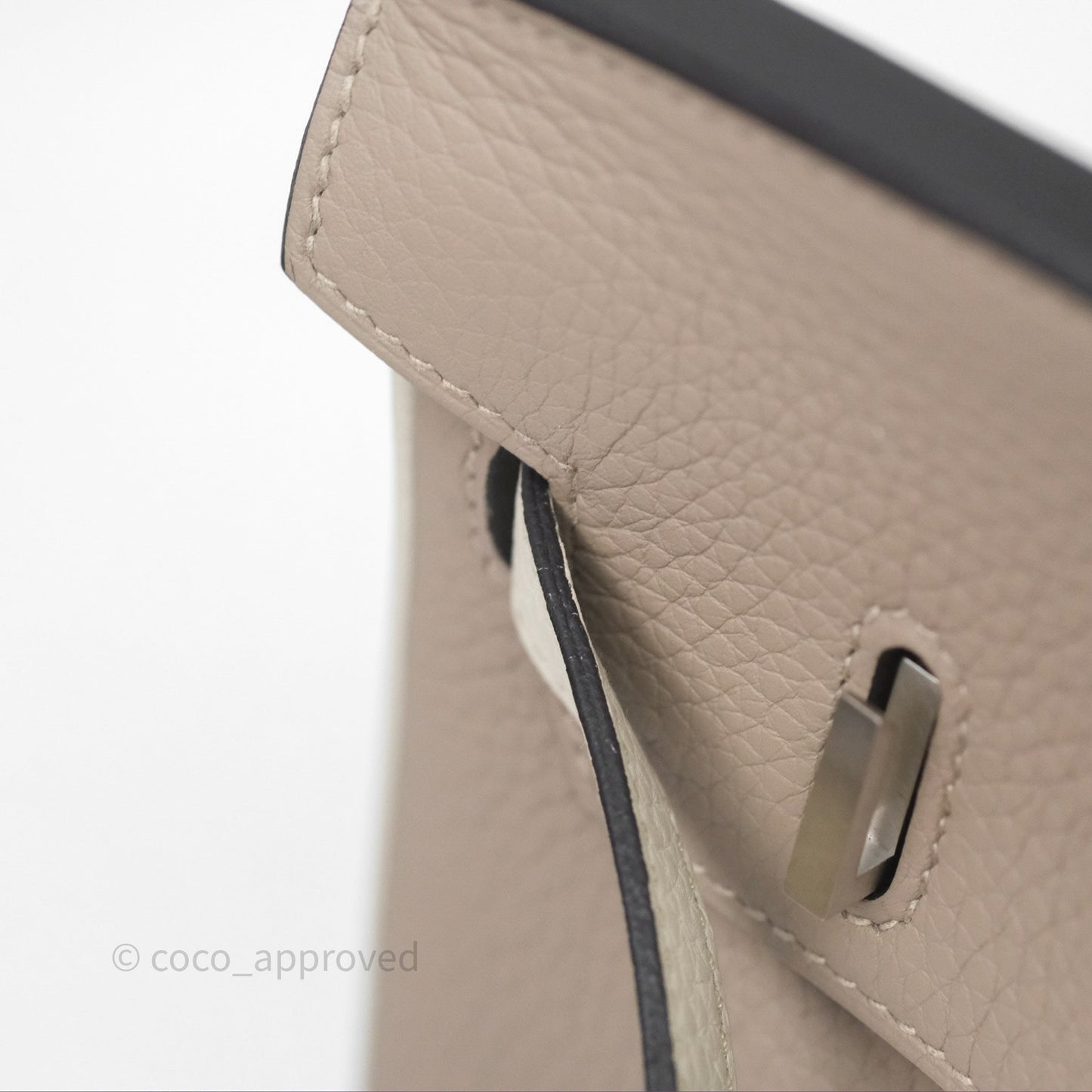 Hermès Birkin 25 Special Order Retourne Gris Tourterelle 81 / Beton 8L Clemence Brushed Palladium Hardware