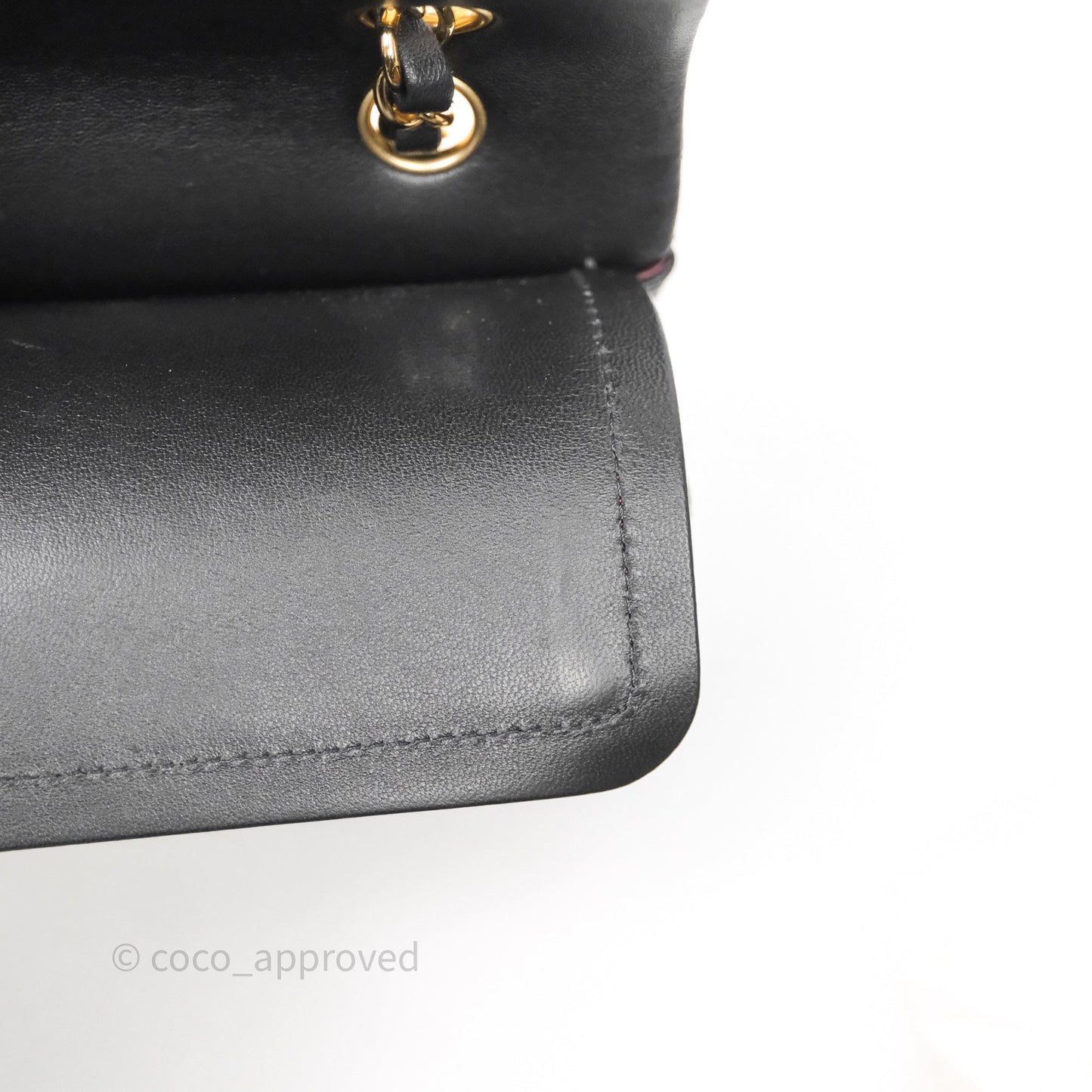 Chanel Small Classic Flap Quilted Black Lambskin Gold Hardware