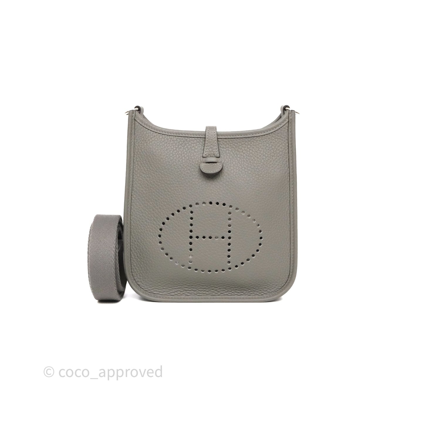 Hermès Mini Evelyne 16 Gris Meyer 0L Clemence Palladium Hardware