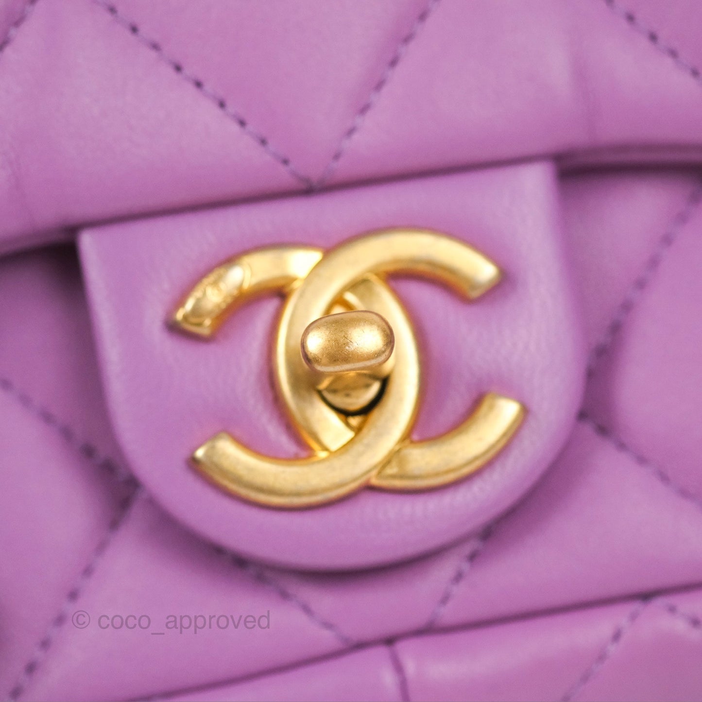 Chanel Quilted Mini CC Funky Town Flap Purple Lambskin Gold Hardware