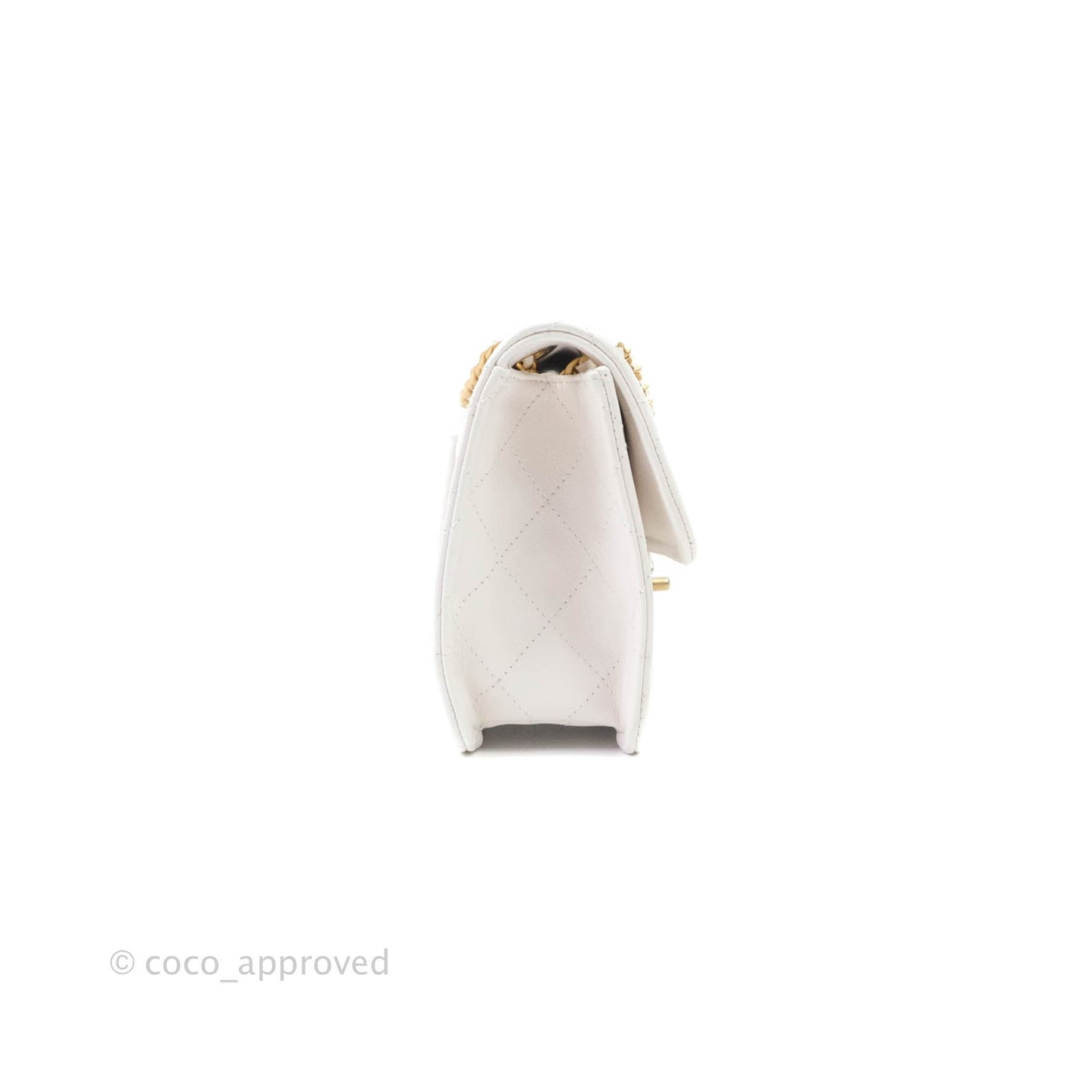 Chanel Small With Chain (O-purse-vanity With Chain) White