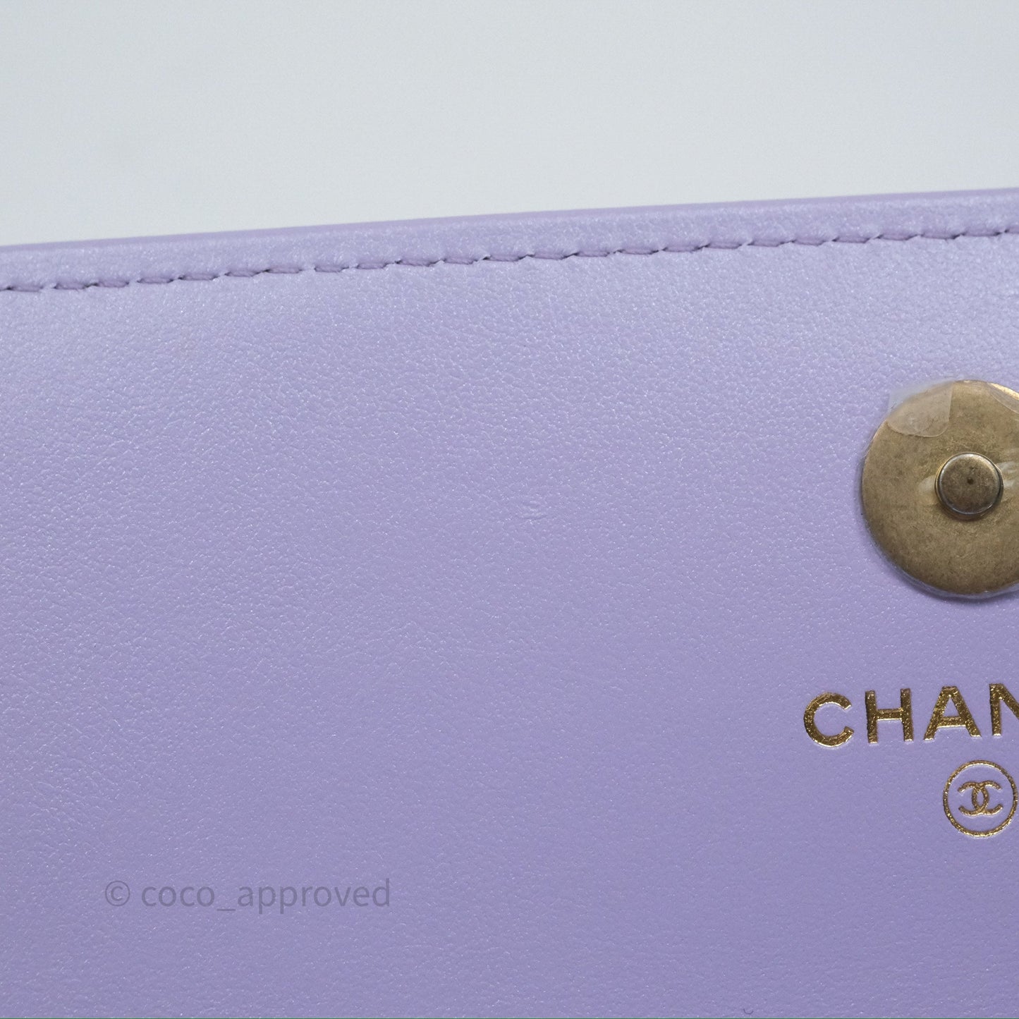 Chanel Quilted Phone Holder with Chain Metallic Rainbow Lambskin Aged Gold Hardware 24C