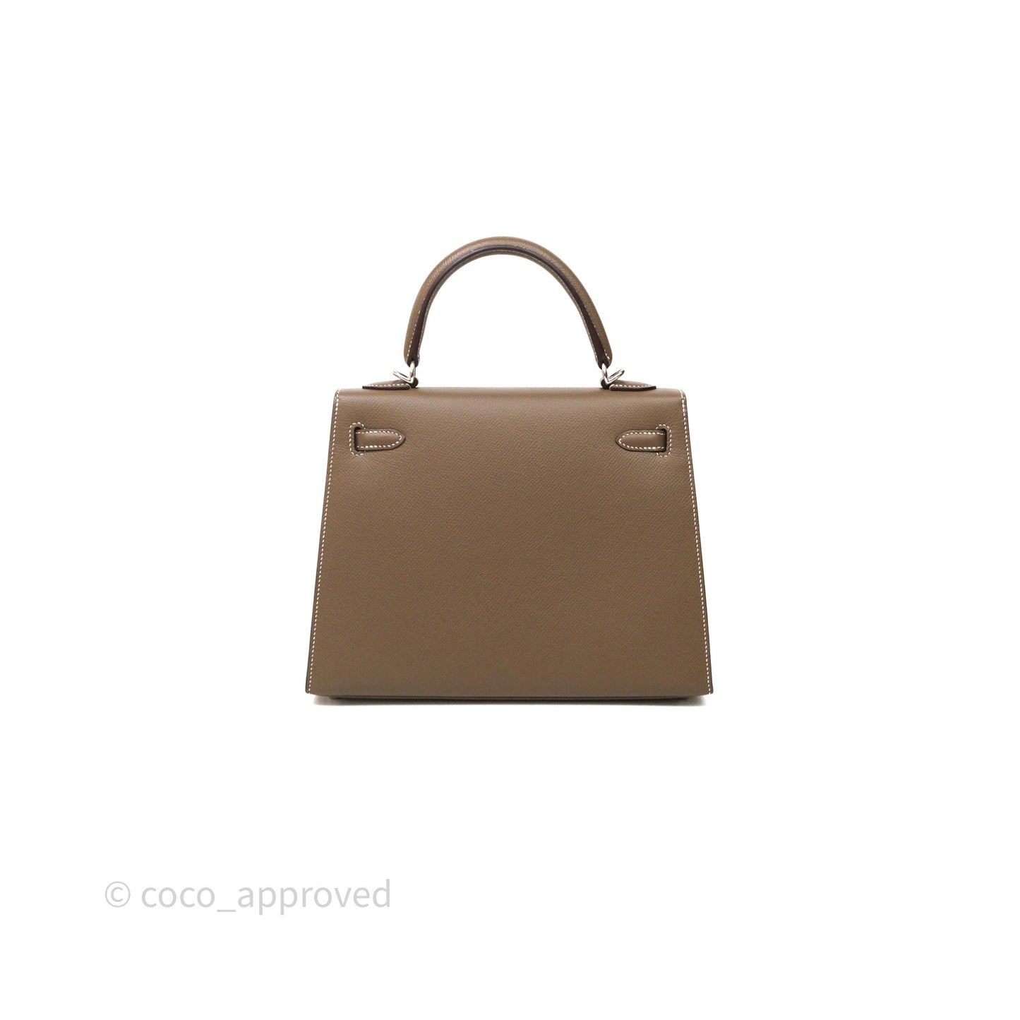Hermes Kelly 25 Etoupe 18 Epsom Palladium Hardware