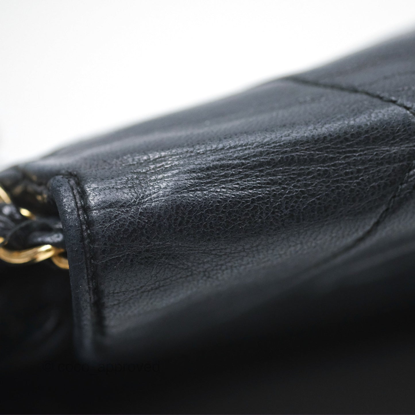 Chanel Vintage Mini Clutch with Chain Black Lambskin Gold Hardware