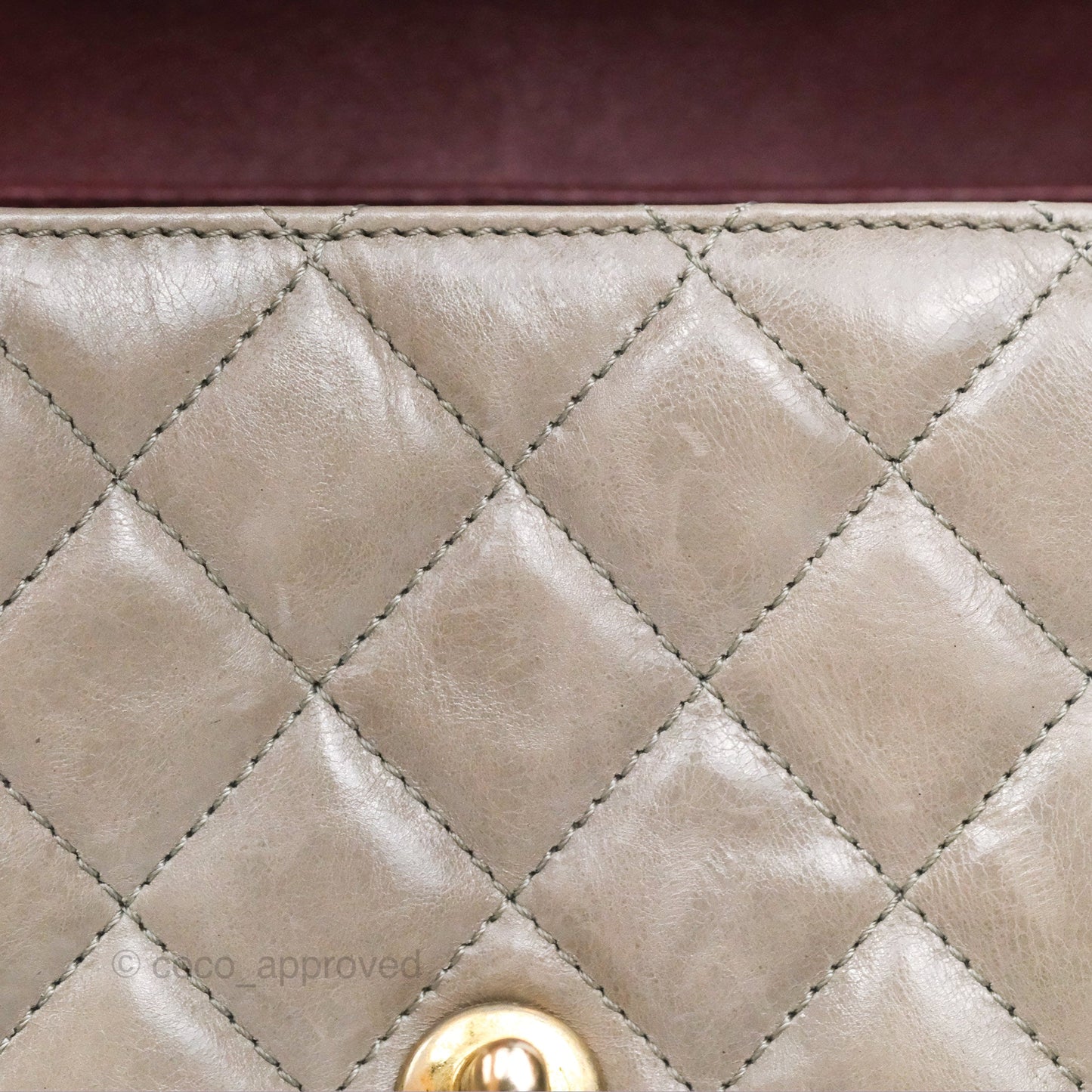 Chanel Accordion Flap Bag Taupe Crinkled Glazed Calfskin