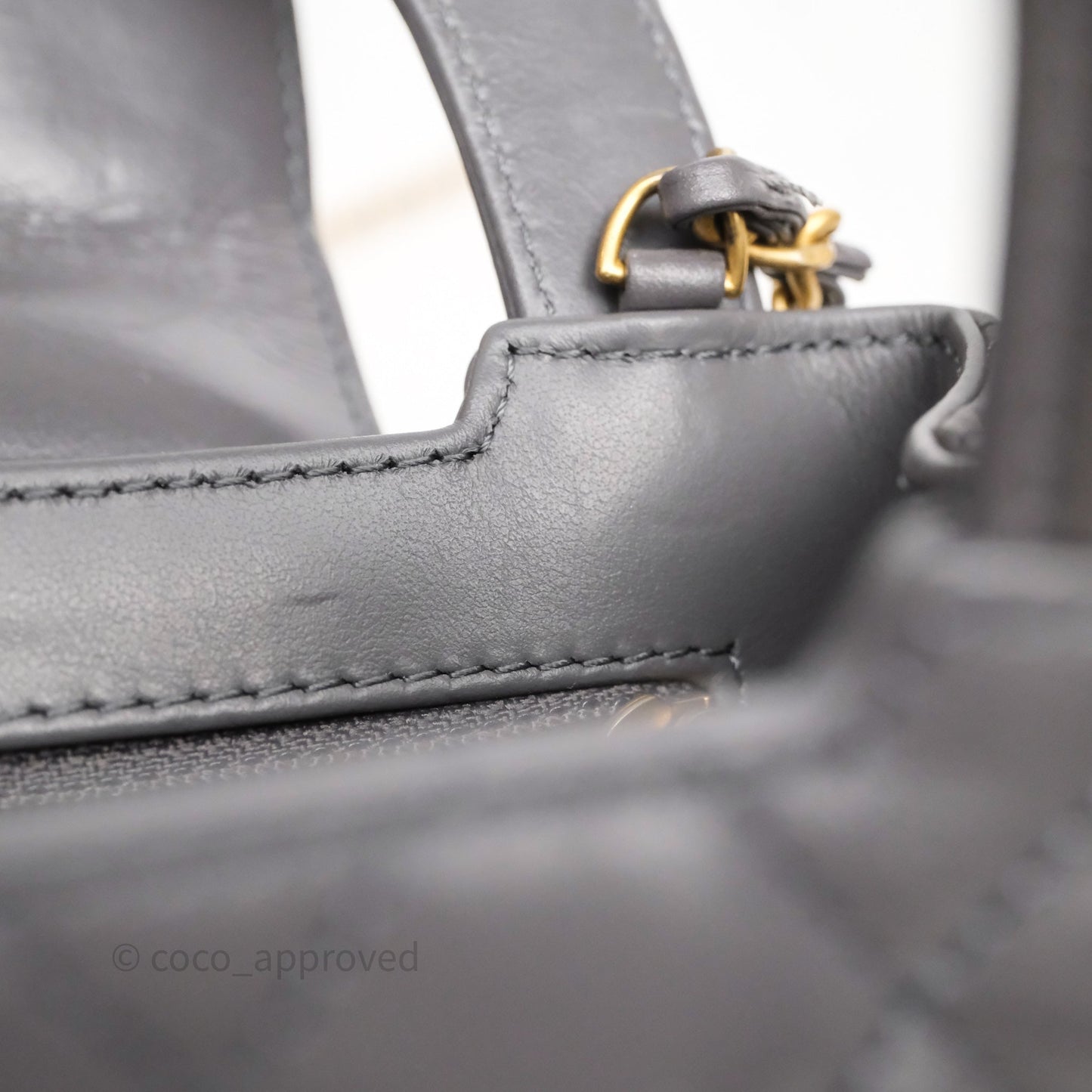 Chanel Kelly Bag Quilted Grey Shiny Crumpled Calfskin Aged Gold Hardware