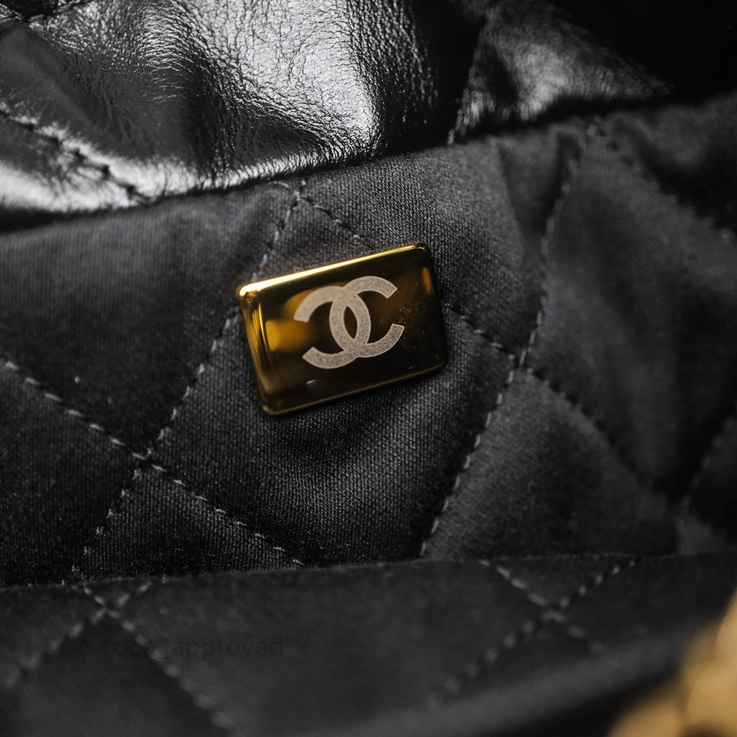 Chanel 22 Mini Bag Black Crumpled Calfskin