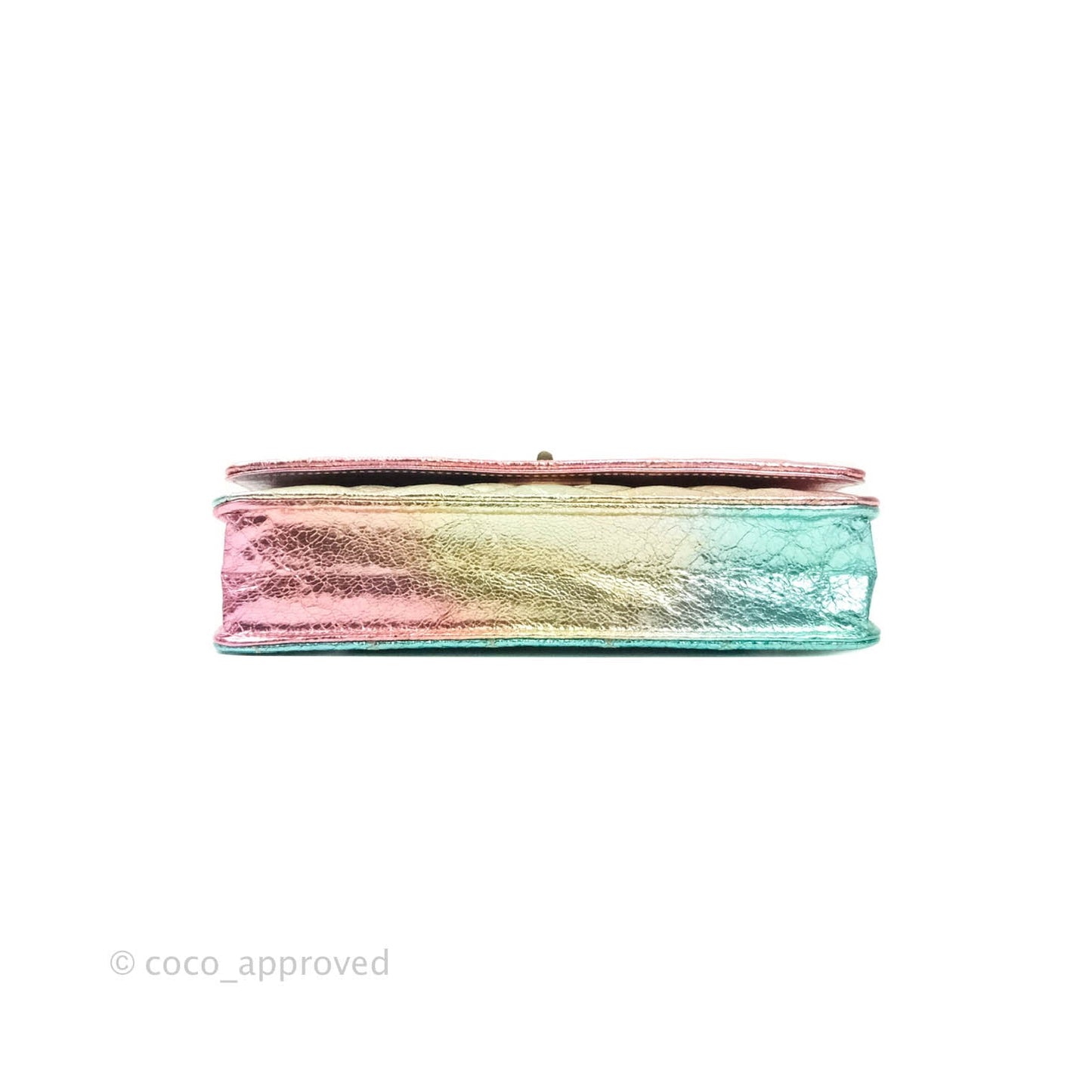 Chanel Quilted Reissue Wallet On Chain WOC Metallic Rainbow Aged Calfskin Gold Hardware